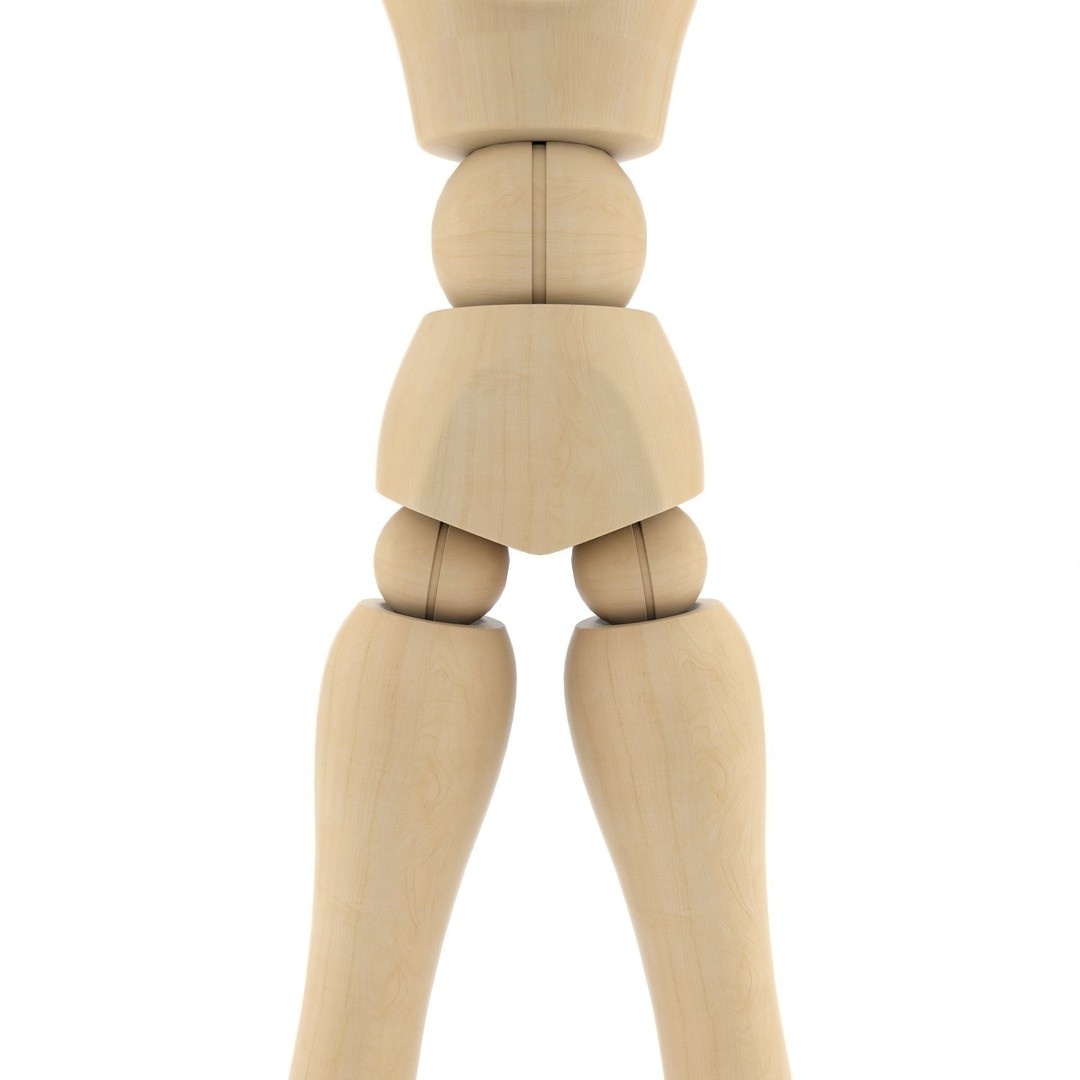 Wooden Mannequin 3D Model – Rigged Character for Animation, FBX, Blender - View 15