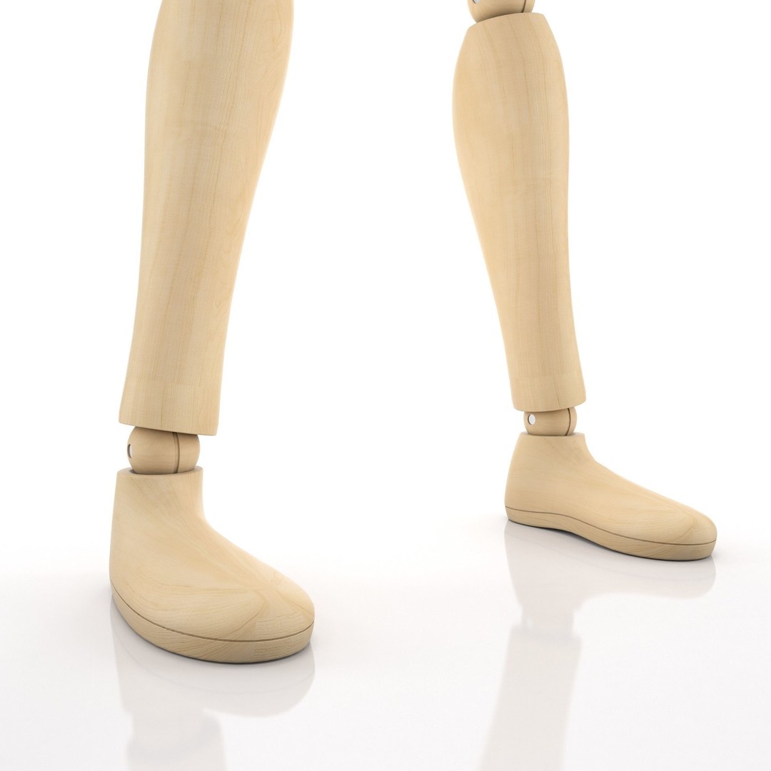 Wooden Mannequin 3D Model – Rigged Character for Animation, FBX, Blender - View 16