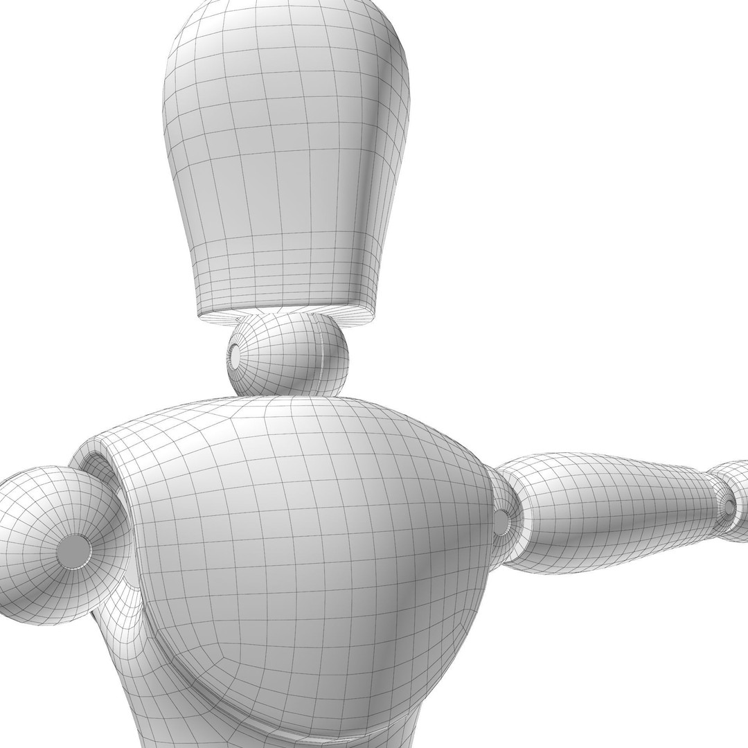 Wooden Mannequin 3D Model – Rigged Character for Animation, FBX, Blender - View 27
