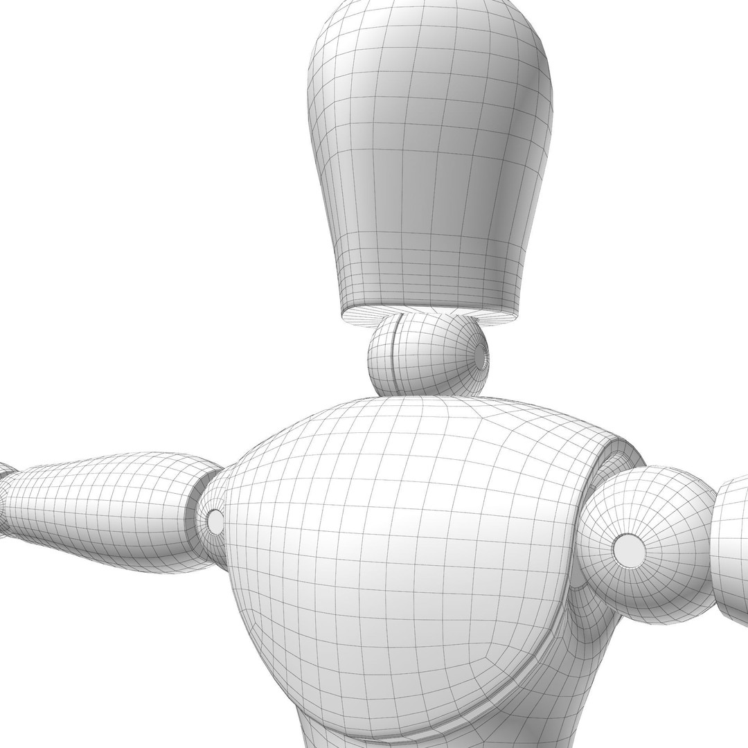Wooden Mannequin 3D Model – Rigged Character for Animation, FBX, Blender - View 28