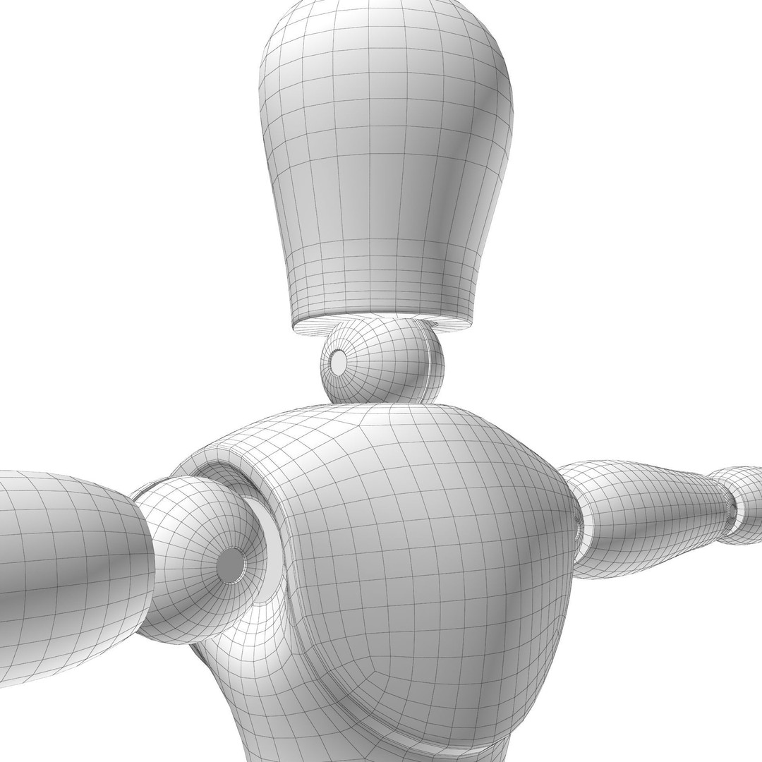 Wooden Mannequin 3D Model – Rigged Character for Animation, FBX, Blender - View 29