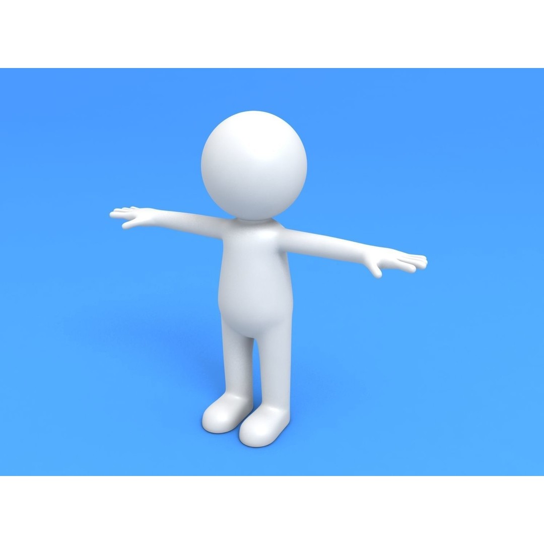 Stickman 3D Model – Rigged Character for Animation, FBX, OBJ - View 6