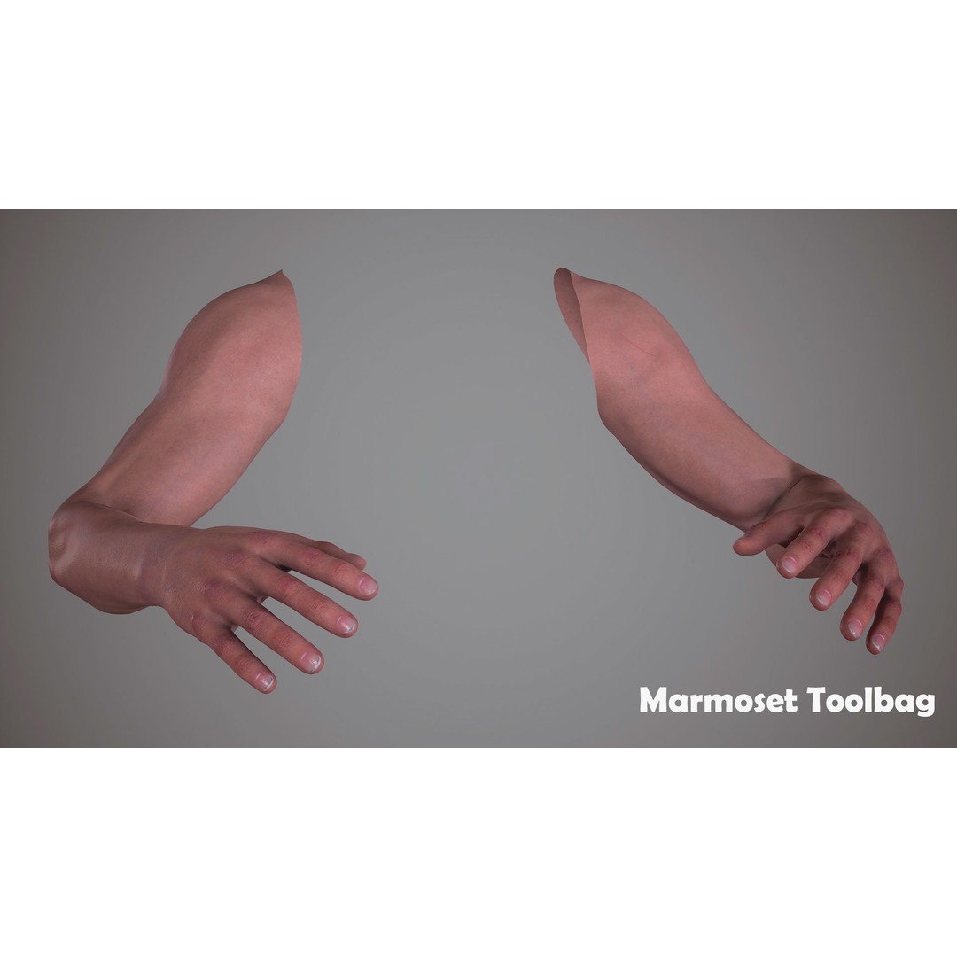 Realistic FPS Arms 3D Model – Low Poly Game Asset, FBX, PBR - View 11