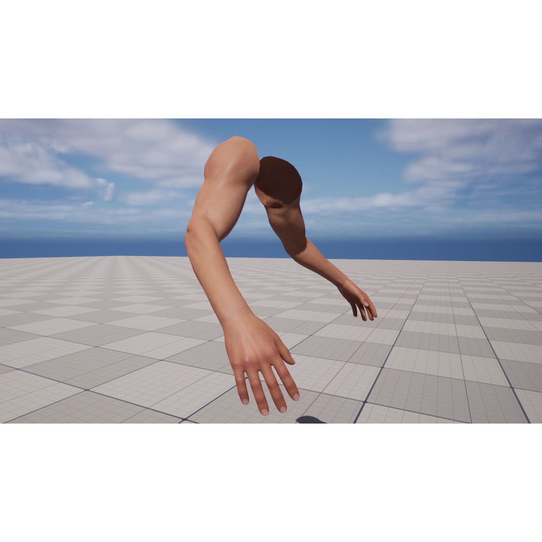 Realistic FPS Arms 3D Model – Low Poly Game Asset, FBX, PBR - View 14