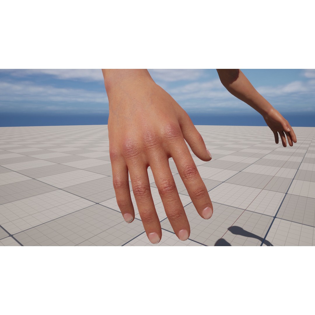 Realistic FPS Arms 3D Model – Low Poly Game Asset, FBX, PBR - View 15