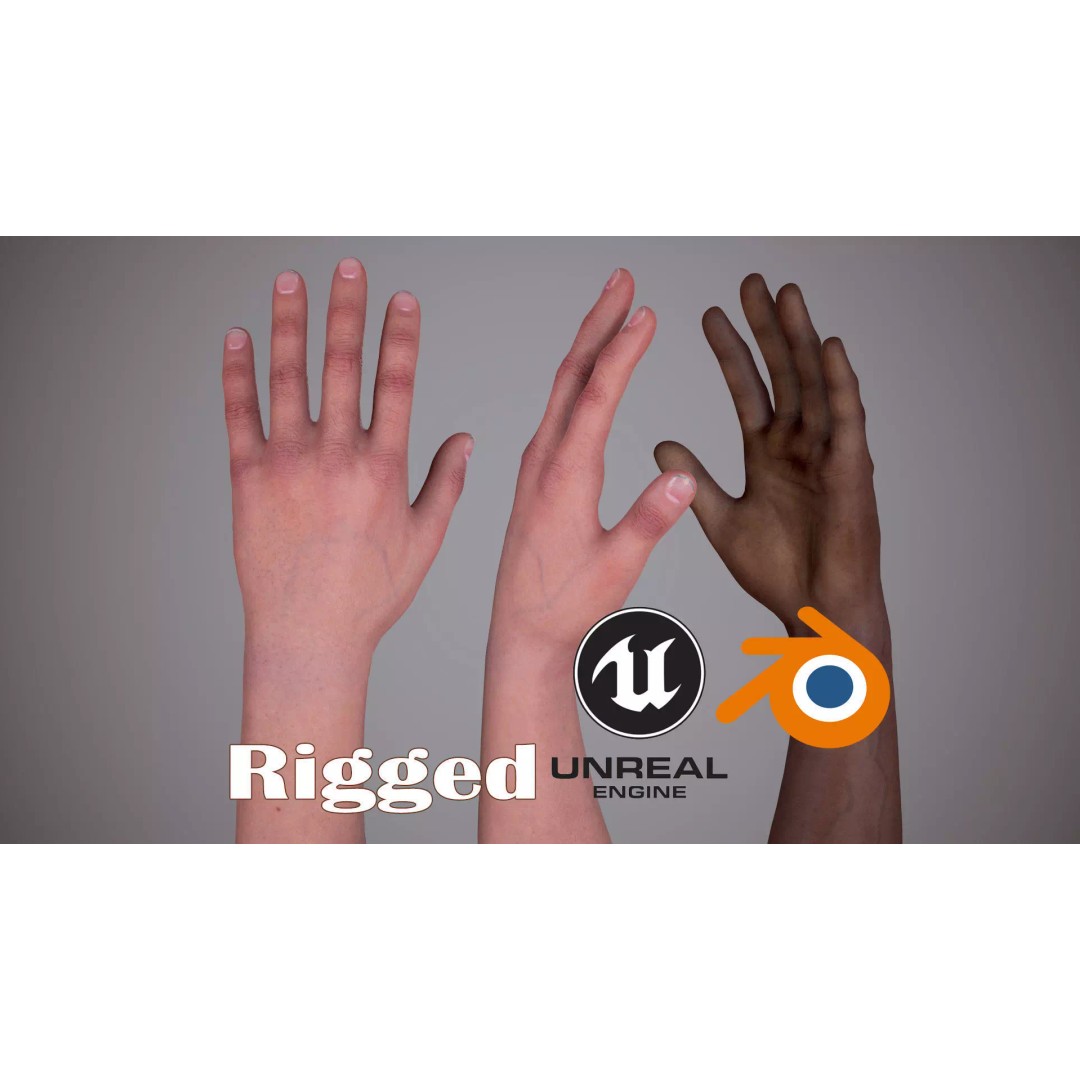 Realistic FPS Arms 3D Model – Low Poly Game Asset, FBX, PBR - View 2