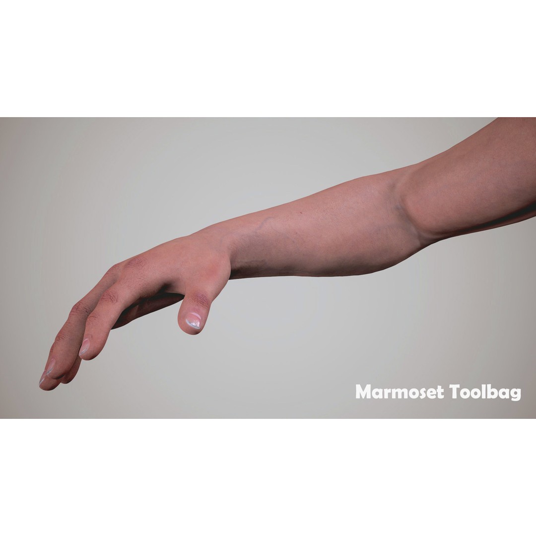 Realistic FPS Arms 3D Model – Low Poly Game Asset, FBX, PBR - View 20