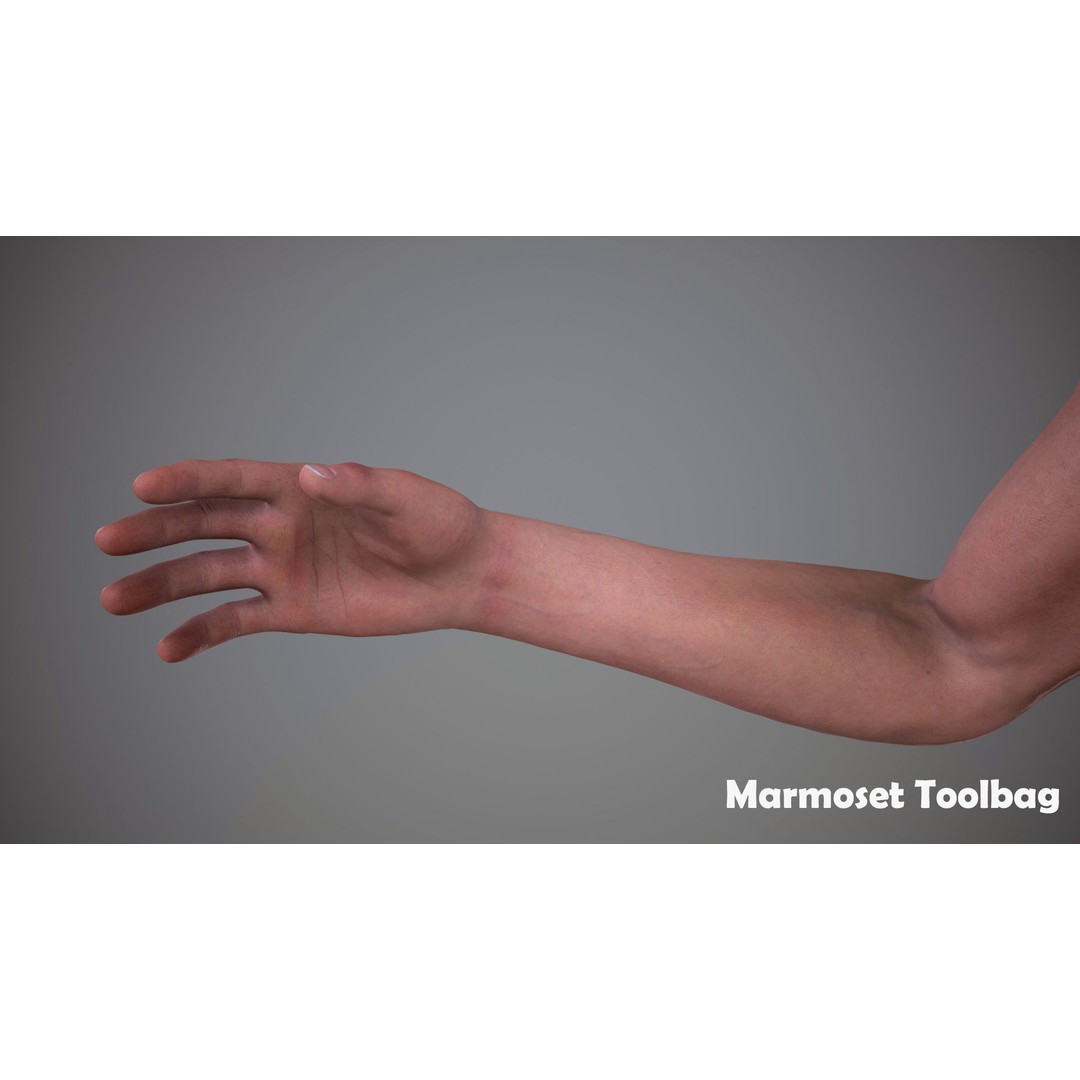 Realistic FPS Arms 3D Model – Low Poly Game Asset, FBX, PBR - View 21