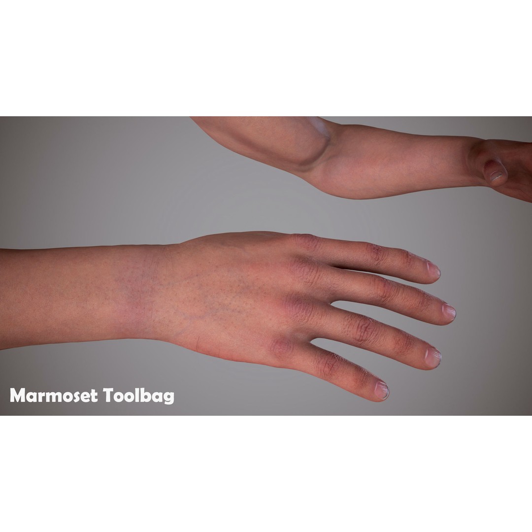 Realistic FPS Arms 3D Model – Low Poly Game Asset, FBX, PBR - View 6