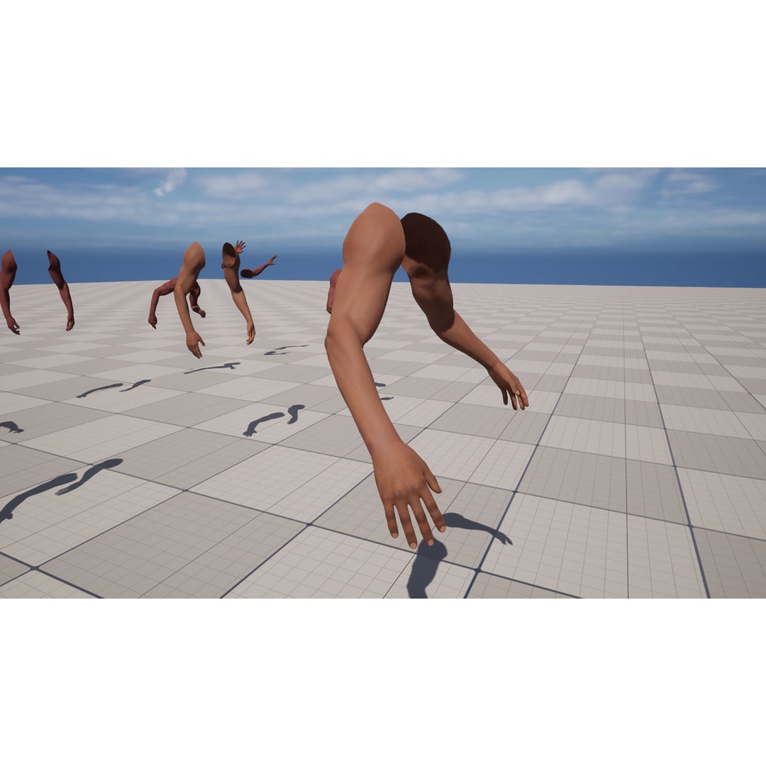 Realistic FPS Arms 3D Model – Low Poly Game Asset, FBX, PBR - View 9