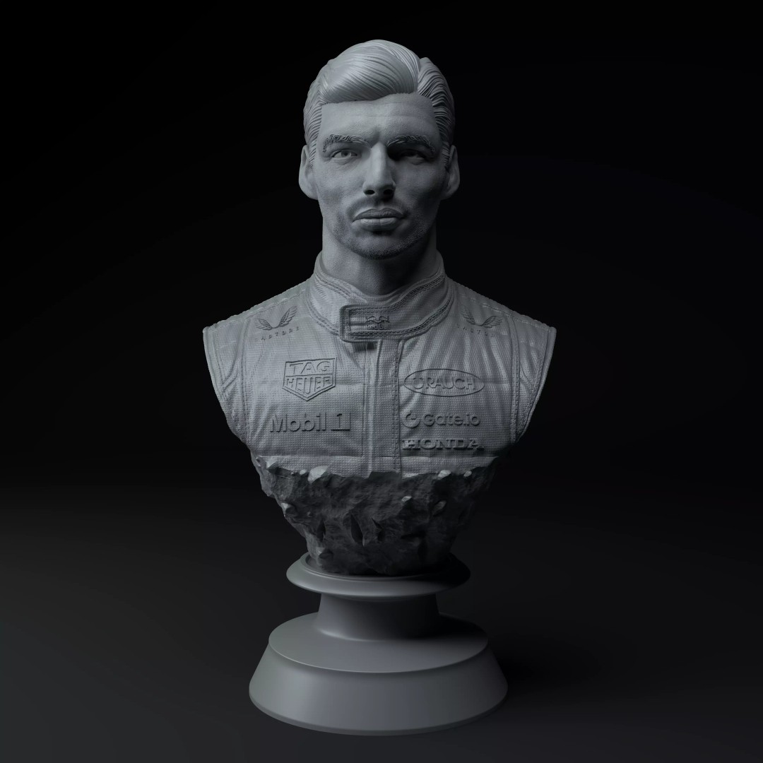 Max Verstappen 3D Model – Premium Bust for 3D Printing, STL - View 3