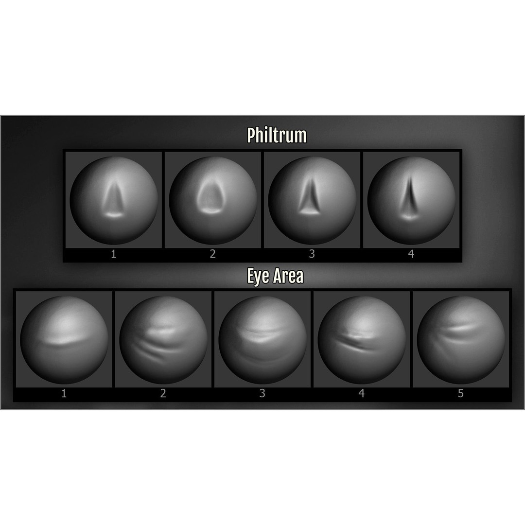 Face Details Maker 3D Model – 100 ZBrush Brushes for Realistic Textures - View 8