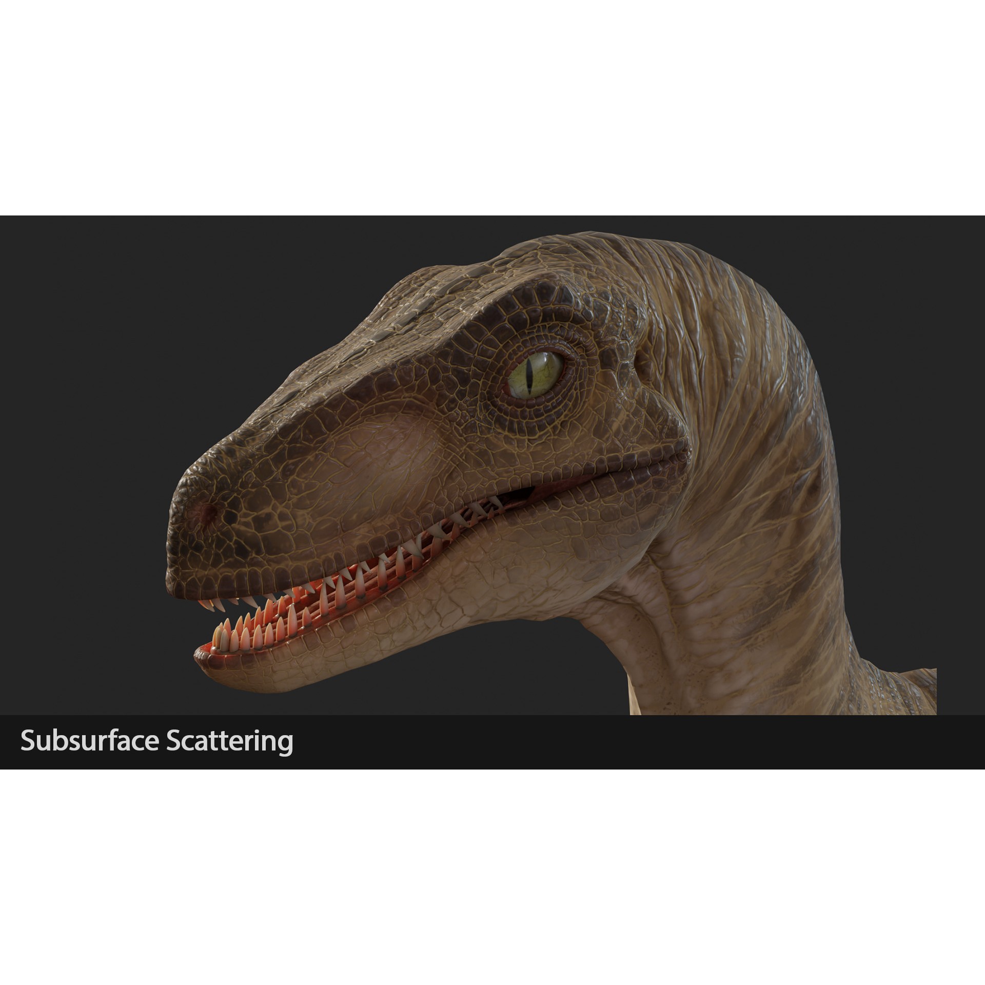 Jurassic Park Velociraptor - Low-Poly Game-Ready 3D Model - View 16
