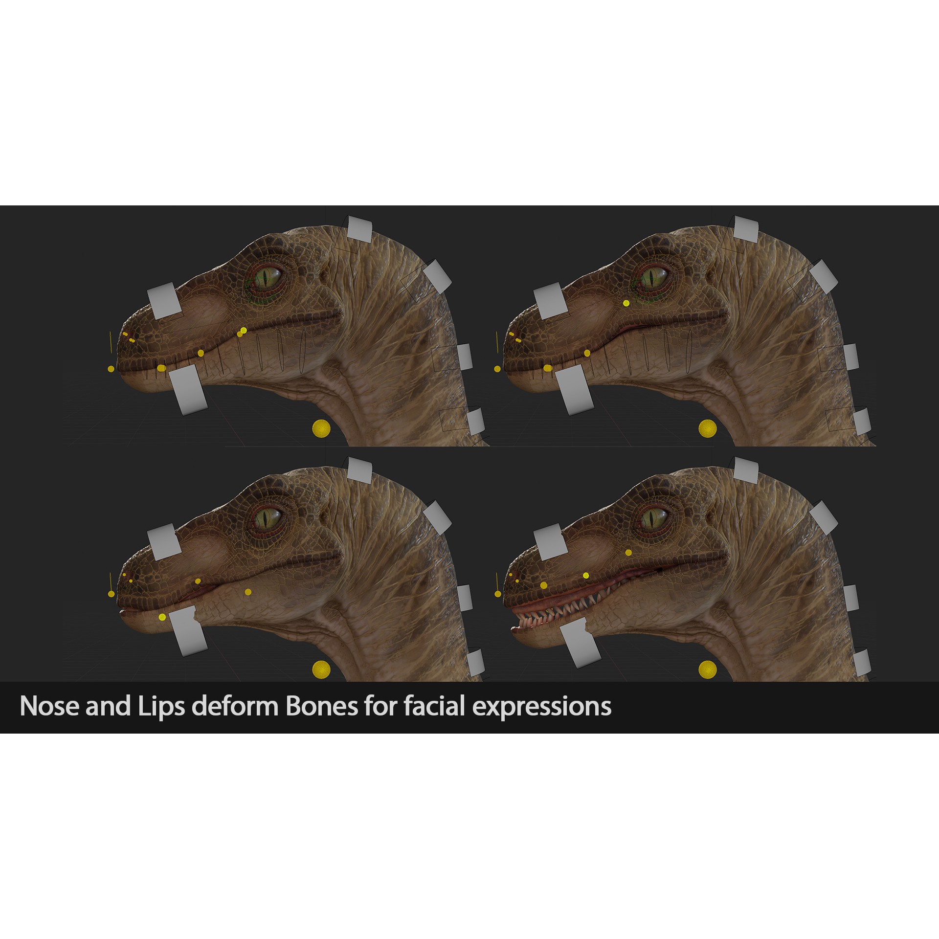 Jurassic Park Velociraptor - Low-Poly Game-Ready 3D Model - View 17