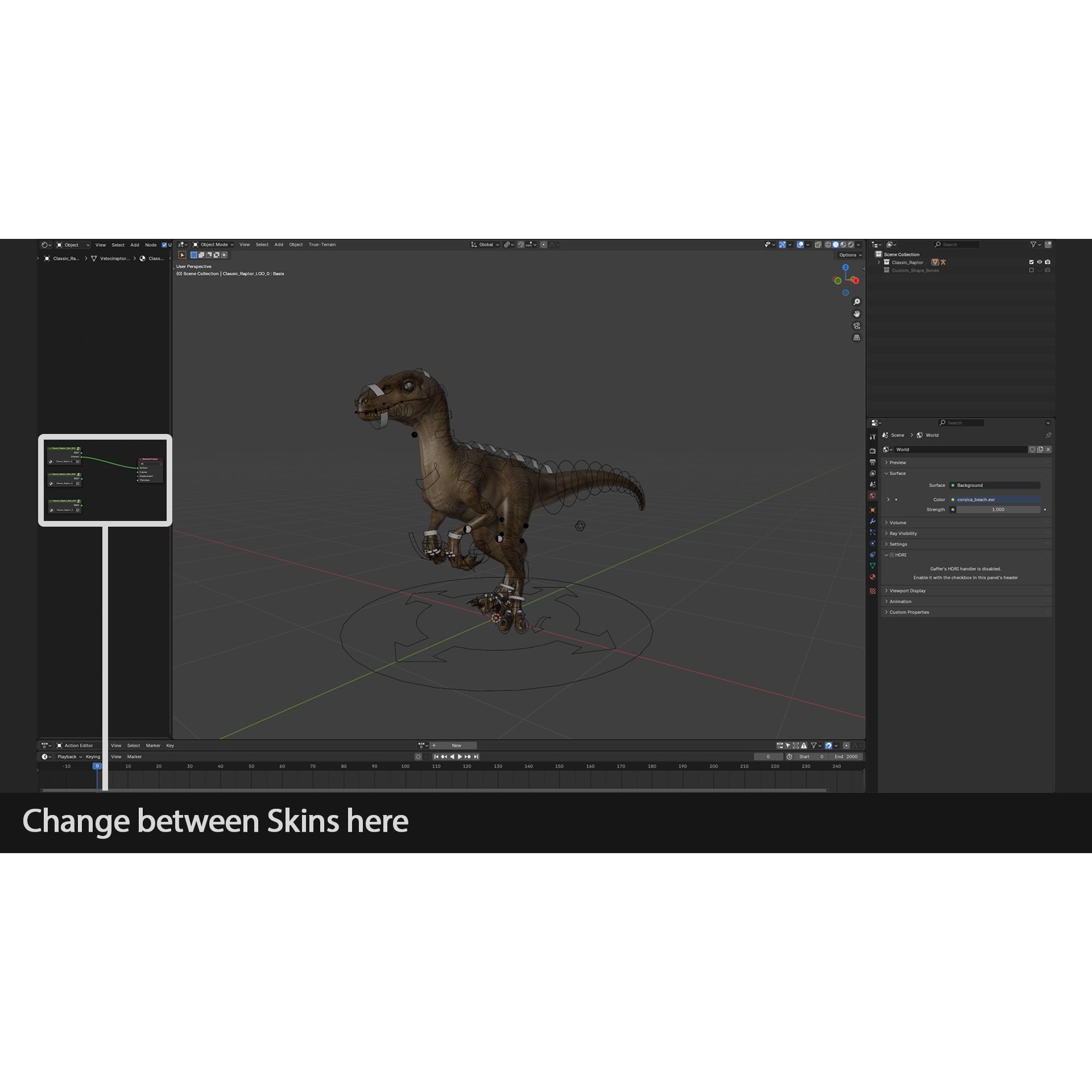 Jurassic Park Velociraptor - Low-Poly Game-Ready 3D Model - View 18