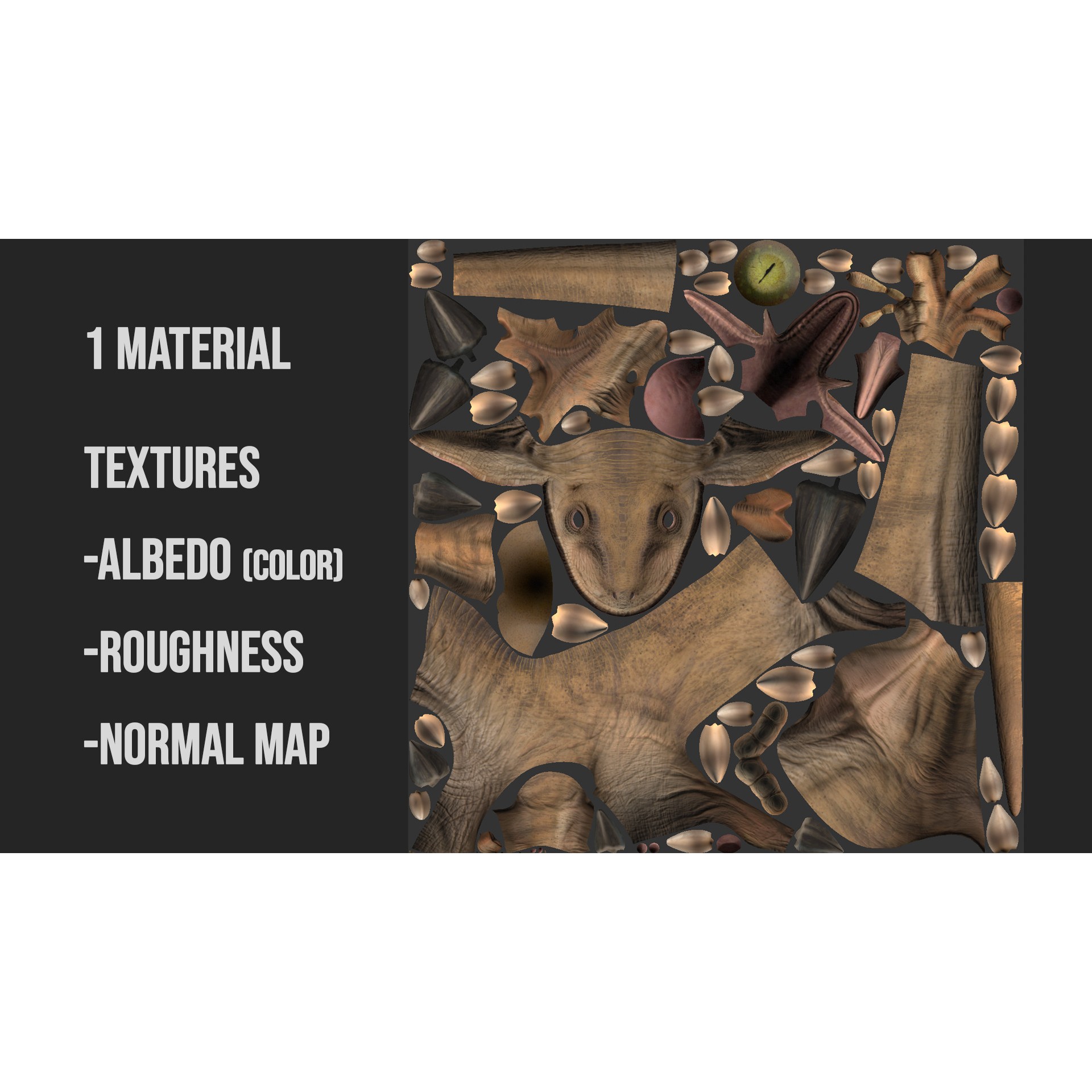 Jurassic Park Velociraptor - Low-Poly Game-Ready 3D Model - View 20