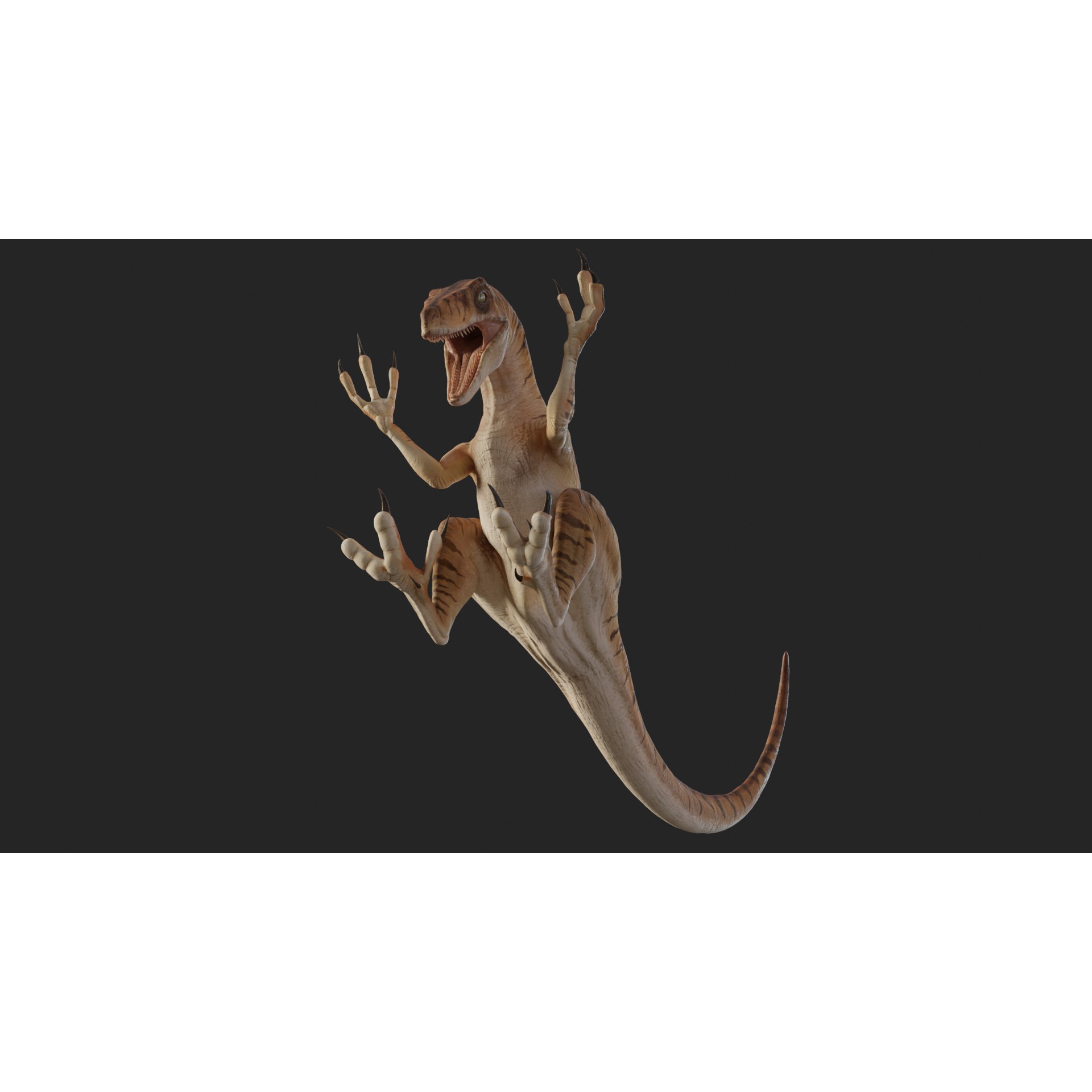 Jurassic Park Velociraptor - Low-Poly Game-Ready 3D Model - View 27