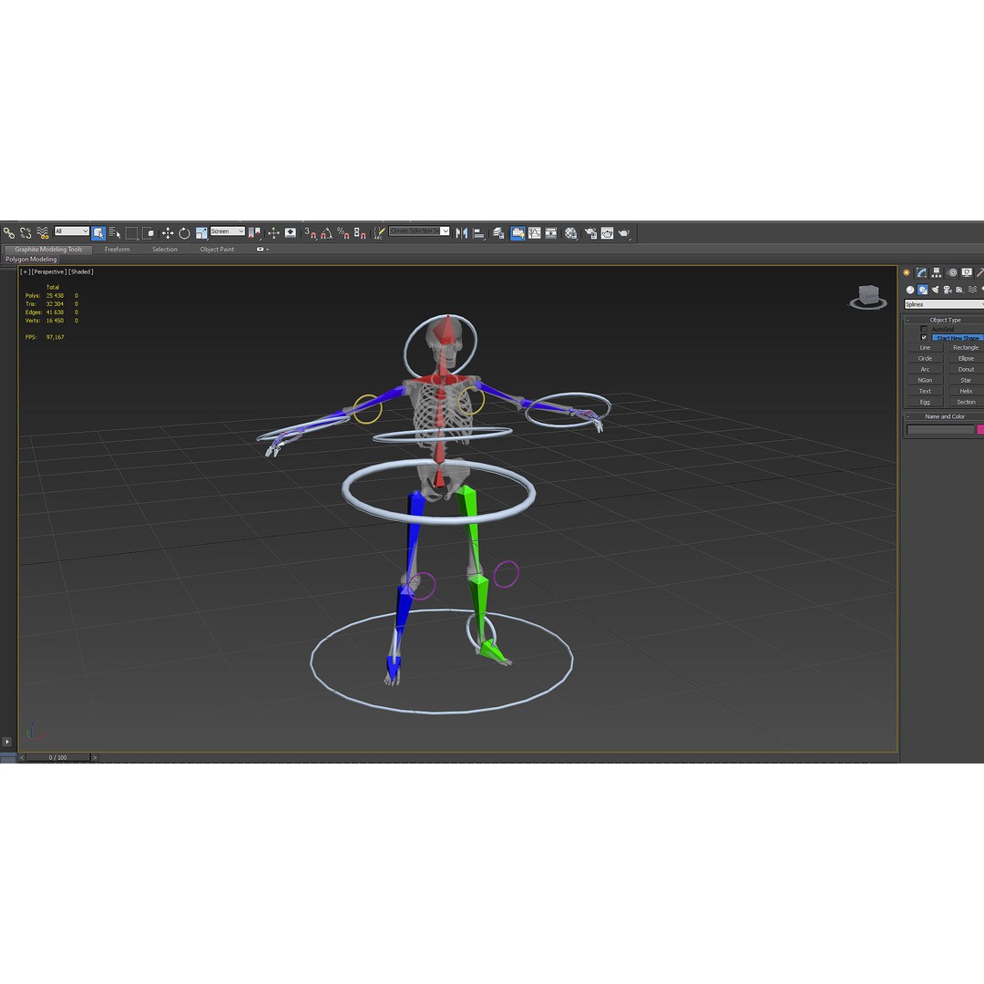 Lowpoly Human Skeleton 3D Model – Rigged Low-Poly Game Asset, FBX & Blender