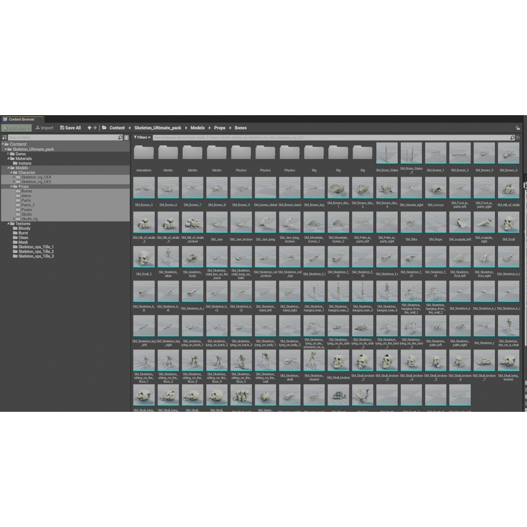 Skeleton 3D Model – Low Poly Rigged Character with PBR Textures - View 17