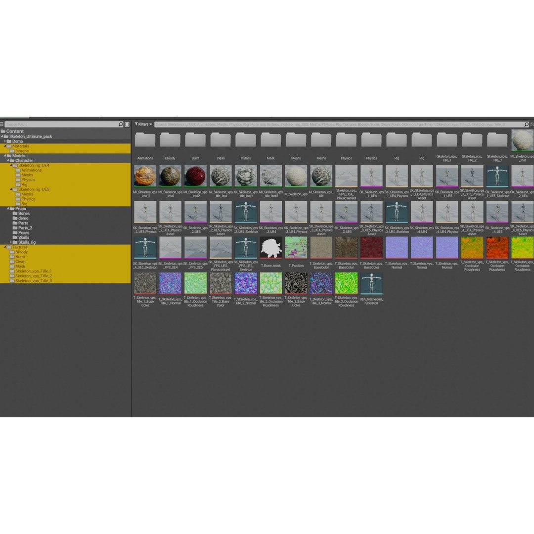 Skeleton 3D Model – Low Poly Rigged Character with PBR Textures - View 18