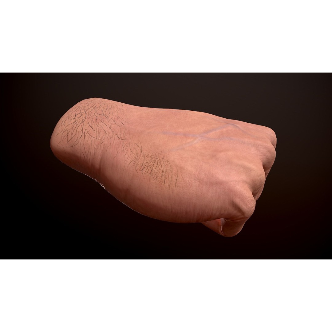 Male Hand 3D Model – Low Poly Rigged Asset with PBR Textures - View 12