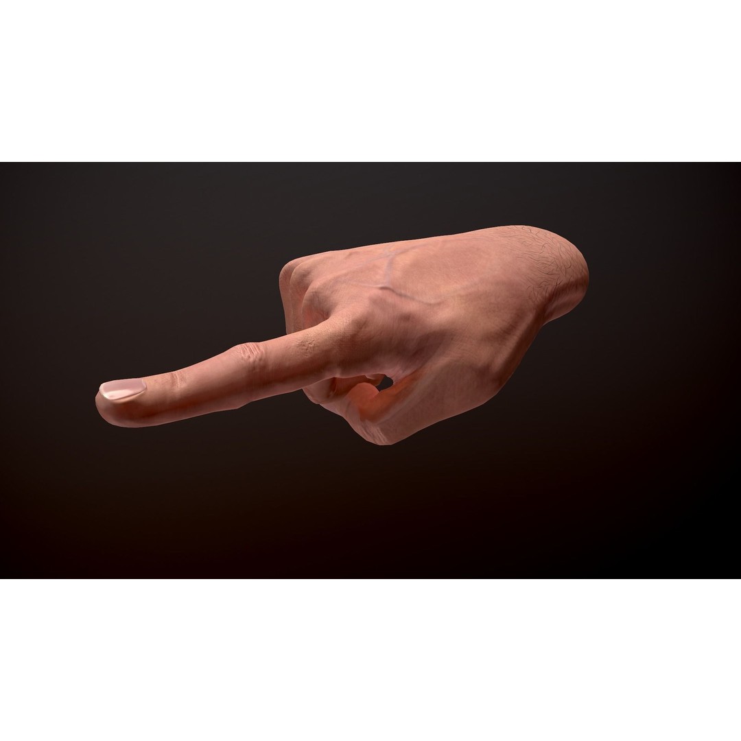 Male Hand 3D Model – Low Poly Rigged Asset with PBR Textures - View 15