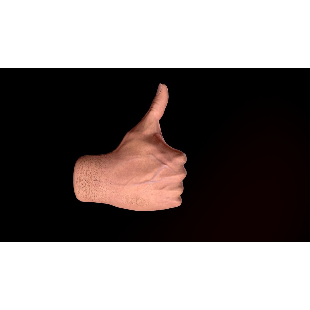 Male Hand 3D Model – Low Poly Rigged Asset with PBR Textures - View 16