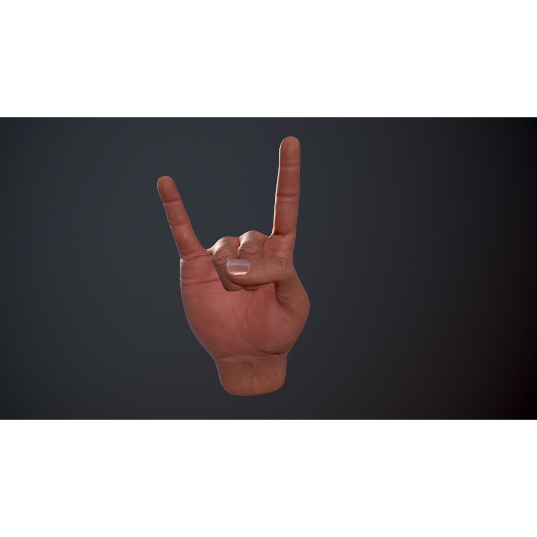 Male Hand 3D Model – Low Poly Rigged Asset with PBR Textures - View 17