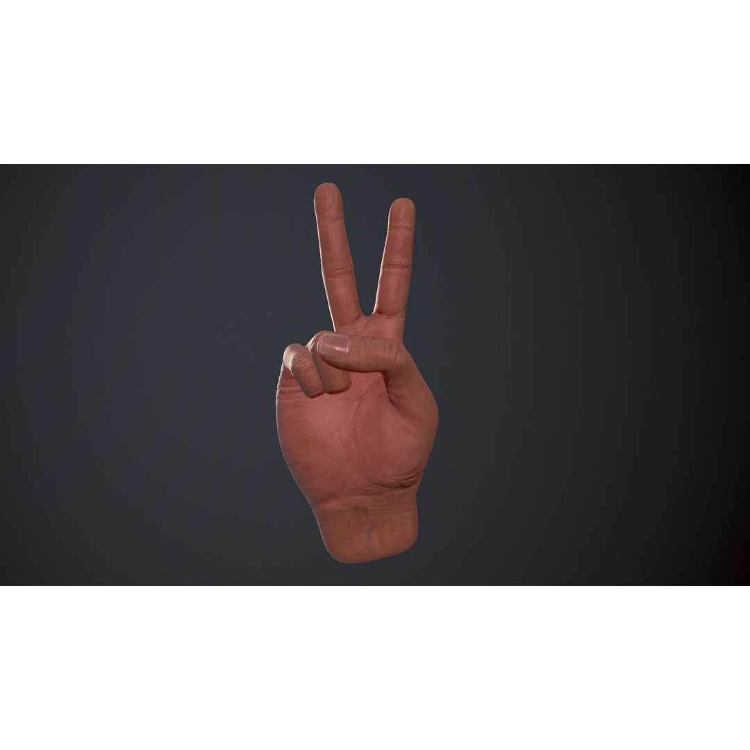 Male Hand 3D Model – Low Poly Rigged Asset with PBR Textures - View 18