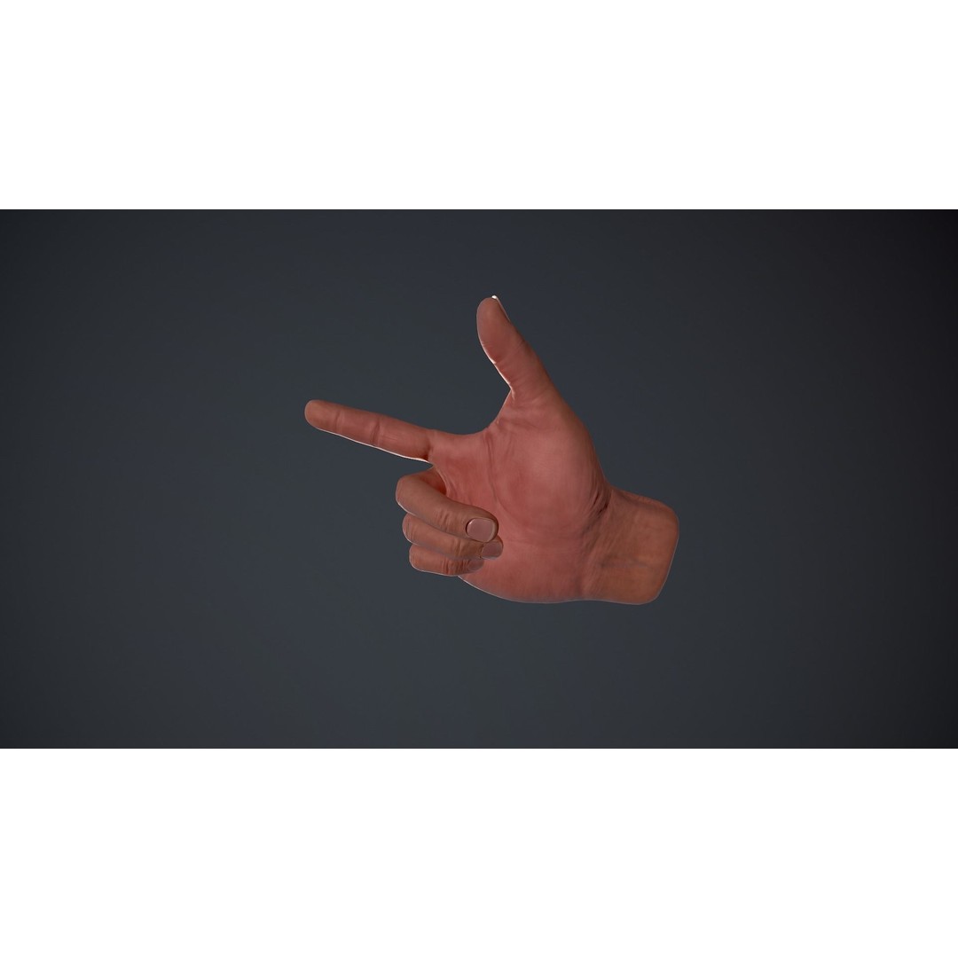 Male Hand 3D Model – Low Poly Rigged Asset with PBR Textures - View 22