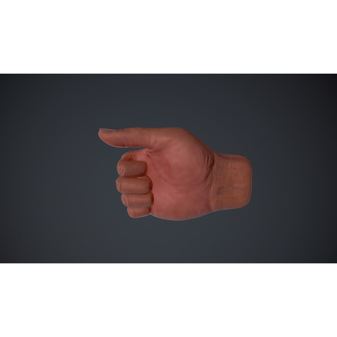 Male Hand 3D Model – Low Poly Rigged Asset with PBR Textures - View 23