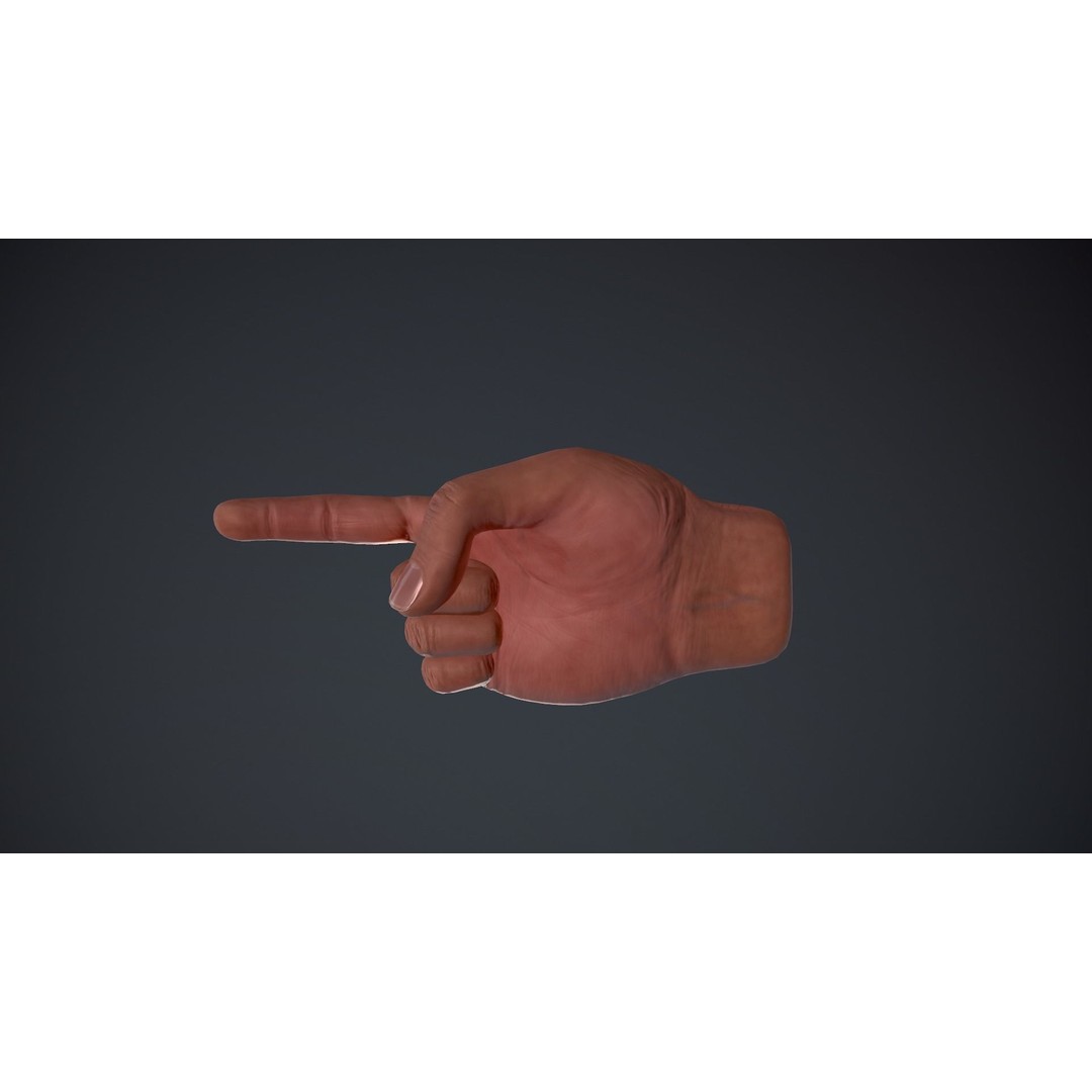 Male Hand 3D Model – Low Poly Rigged Asset with PBR Textures - View 24