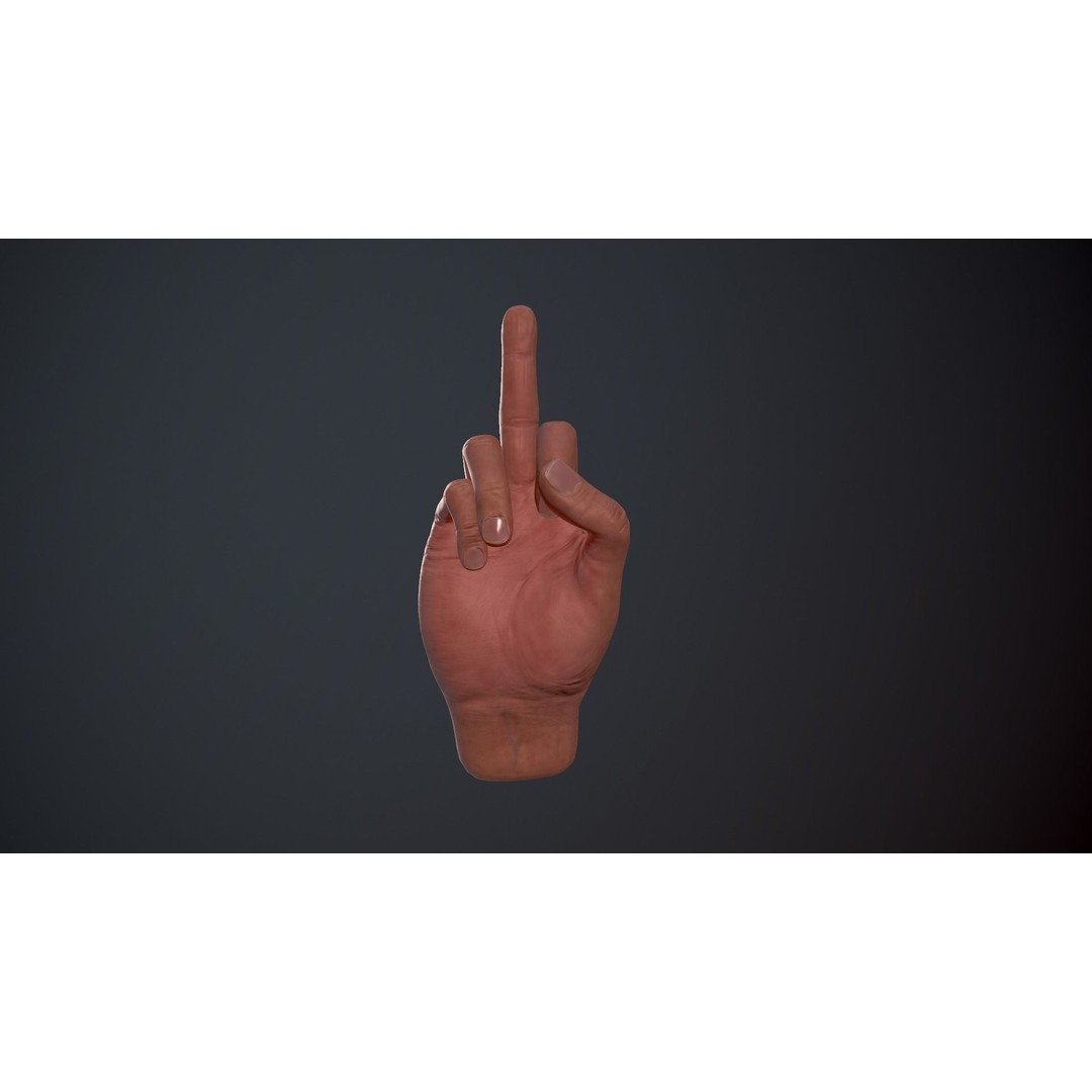 Male Hand 3D Model – Low Poly Rigged Asset with PBR Textures - View 25