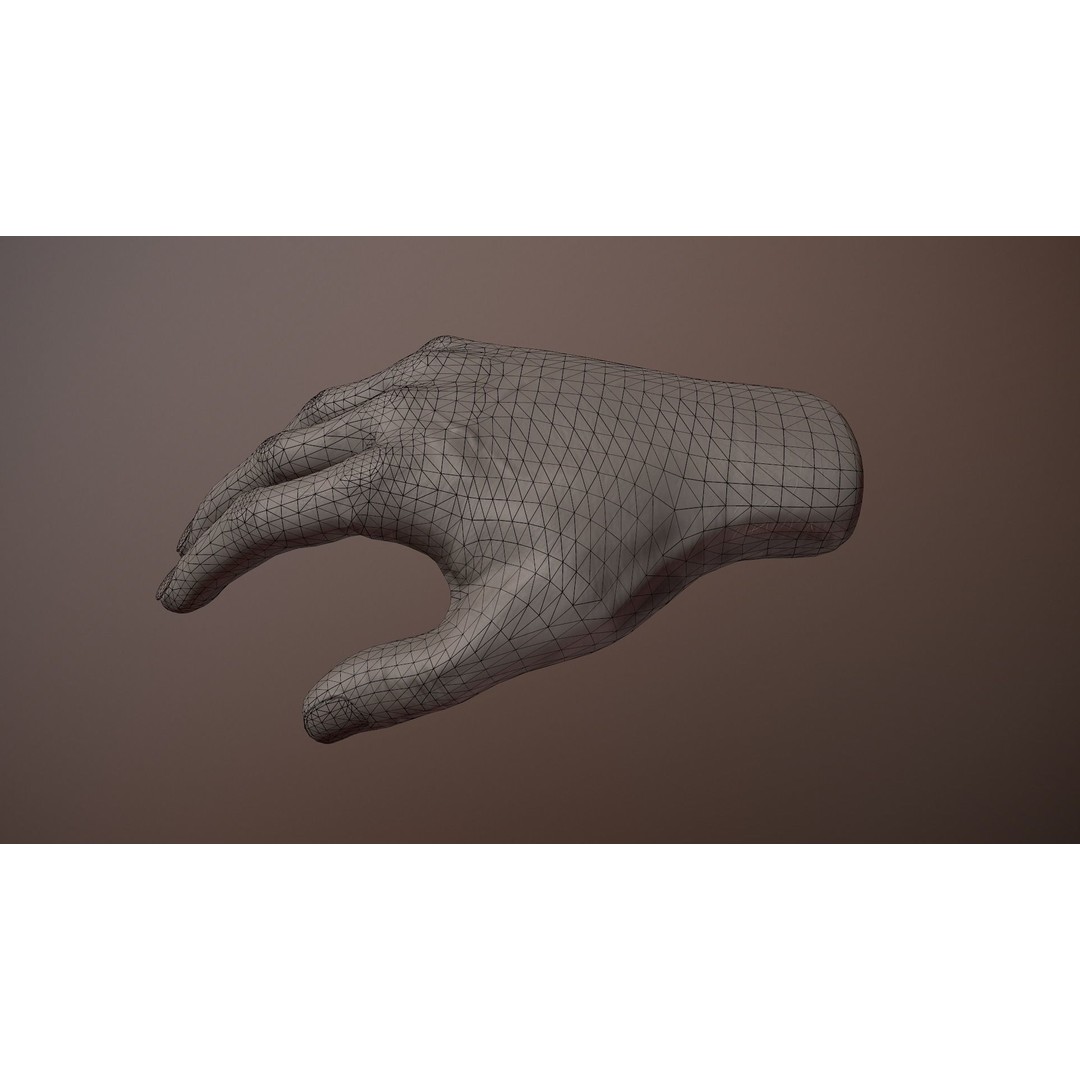 Male Hand 3D Model – Low Poly Rigged Asset with PBR Textures - View 29