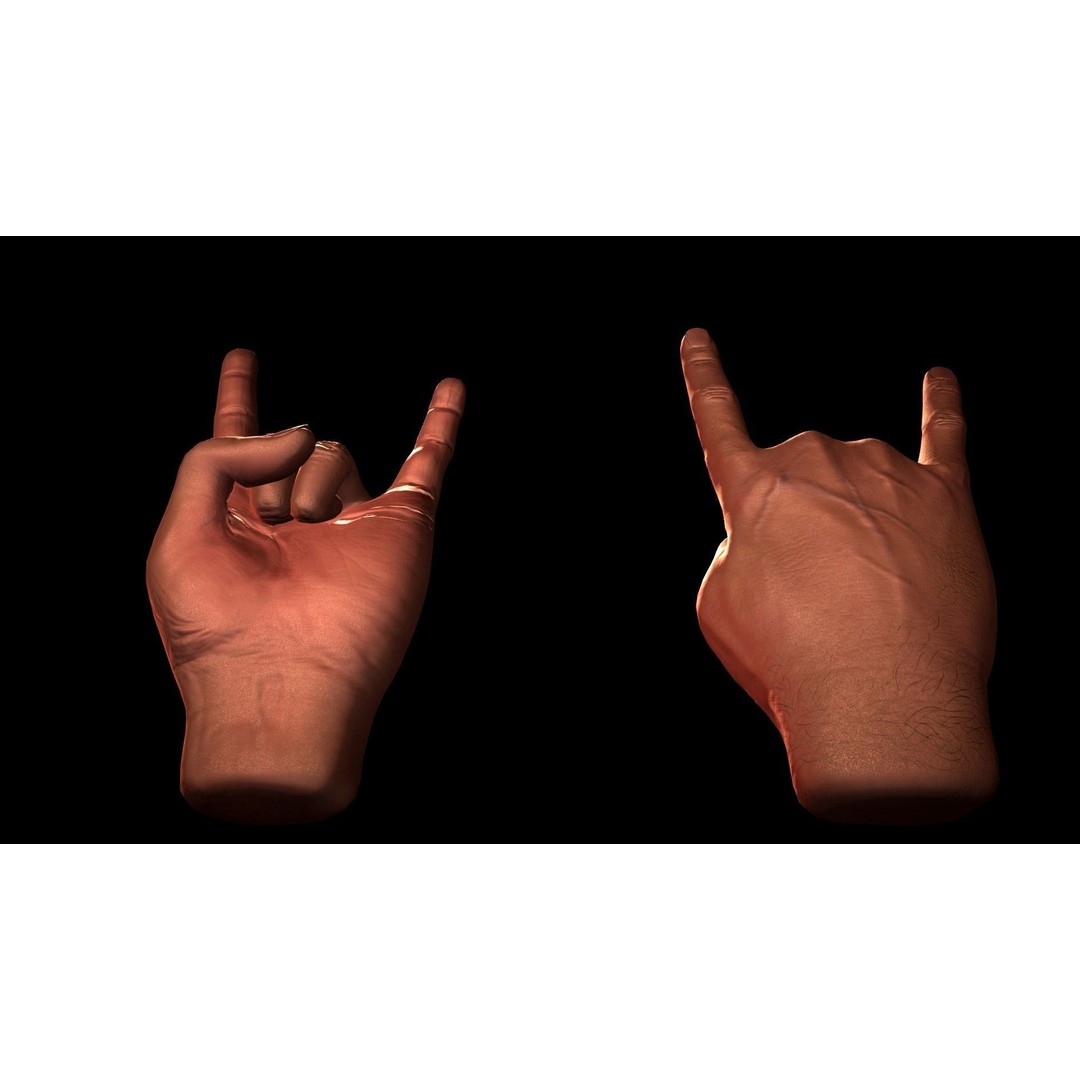 Male Hand 3D Model – Low Poly Rigged Asset with PBR Textures - View 4