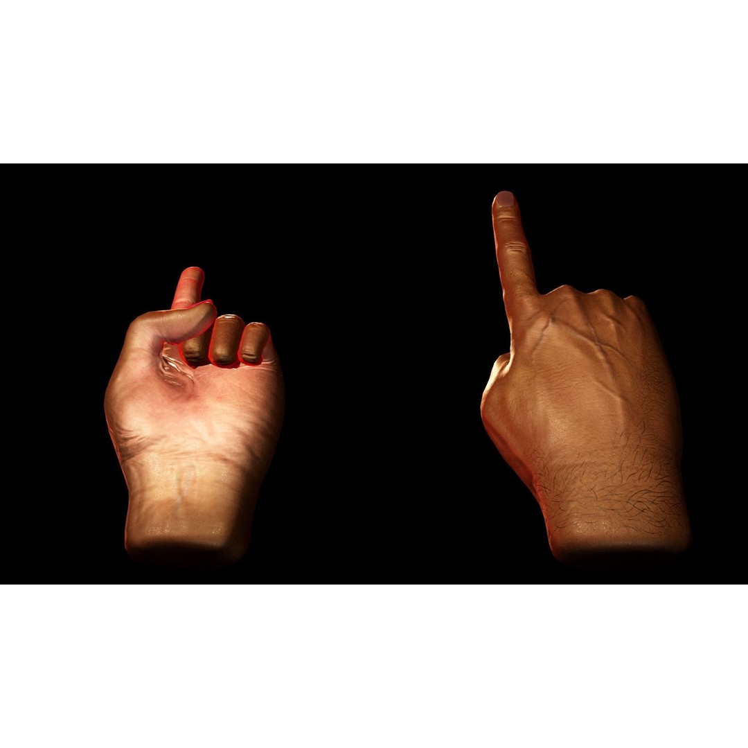 Male Hand 3D Model – Low Poly Rigged Asset with PBR Textures - View 6