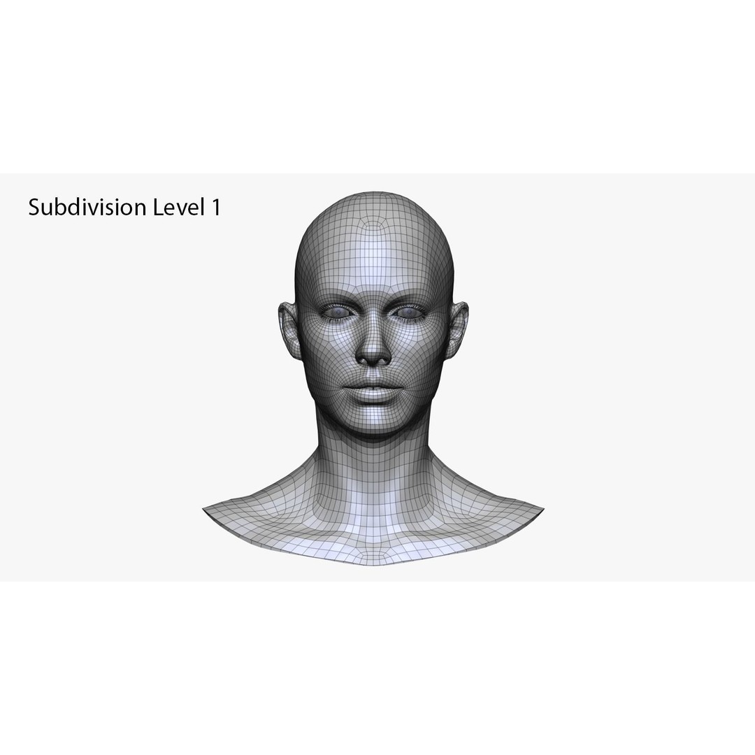 Realistic White Female Head 3D Model – High Poly Character Anatomy, OBJ - View 12