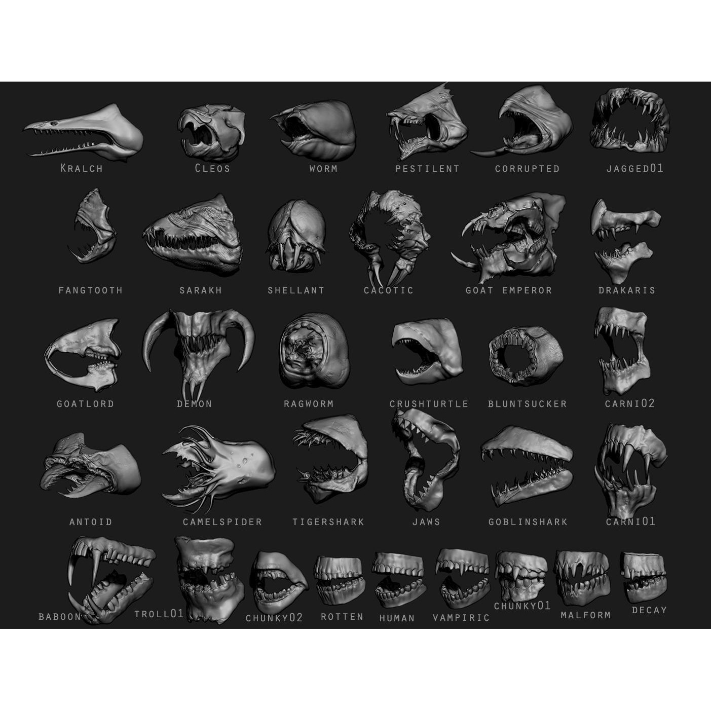 Monster Mouths - High-Poly 3D Model