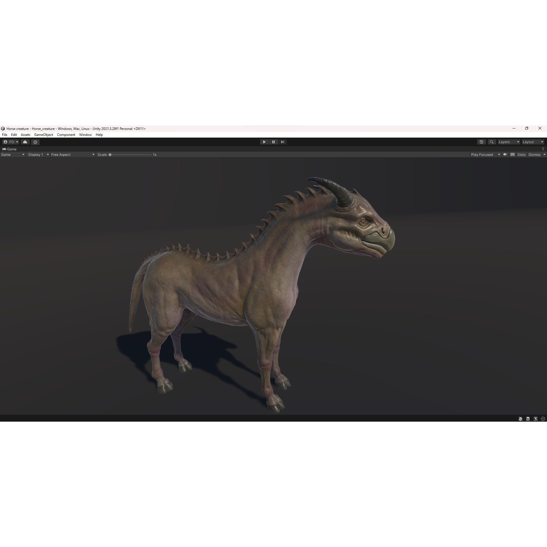 Horse Creature - Low-Poly Game-Ready 3D Model
