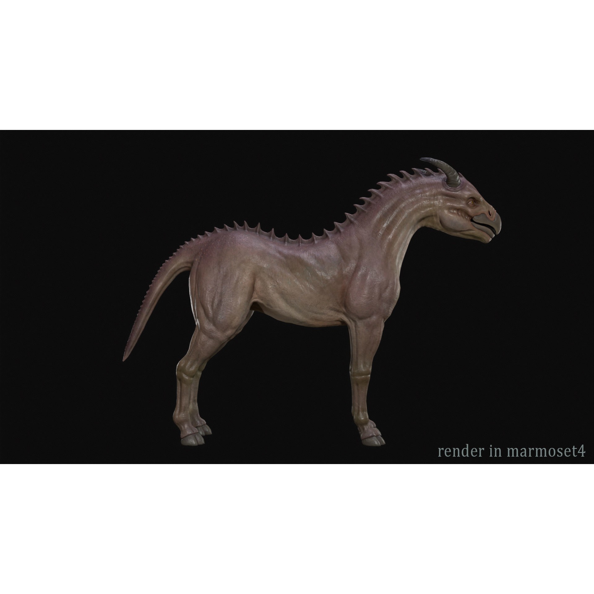 Horse Creature - Low-Poly Game-Ready 3D Model - View 10