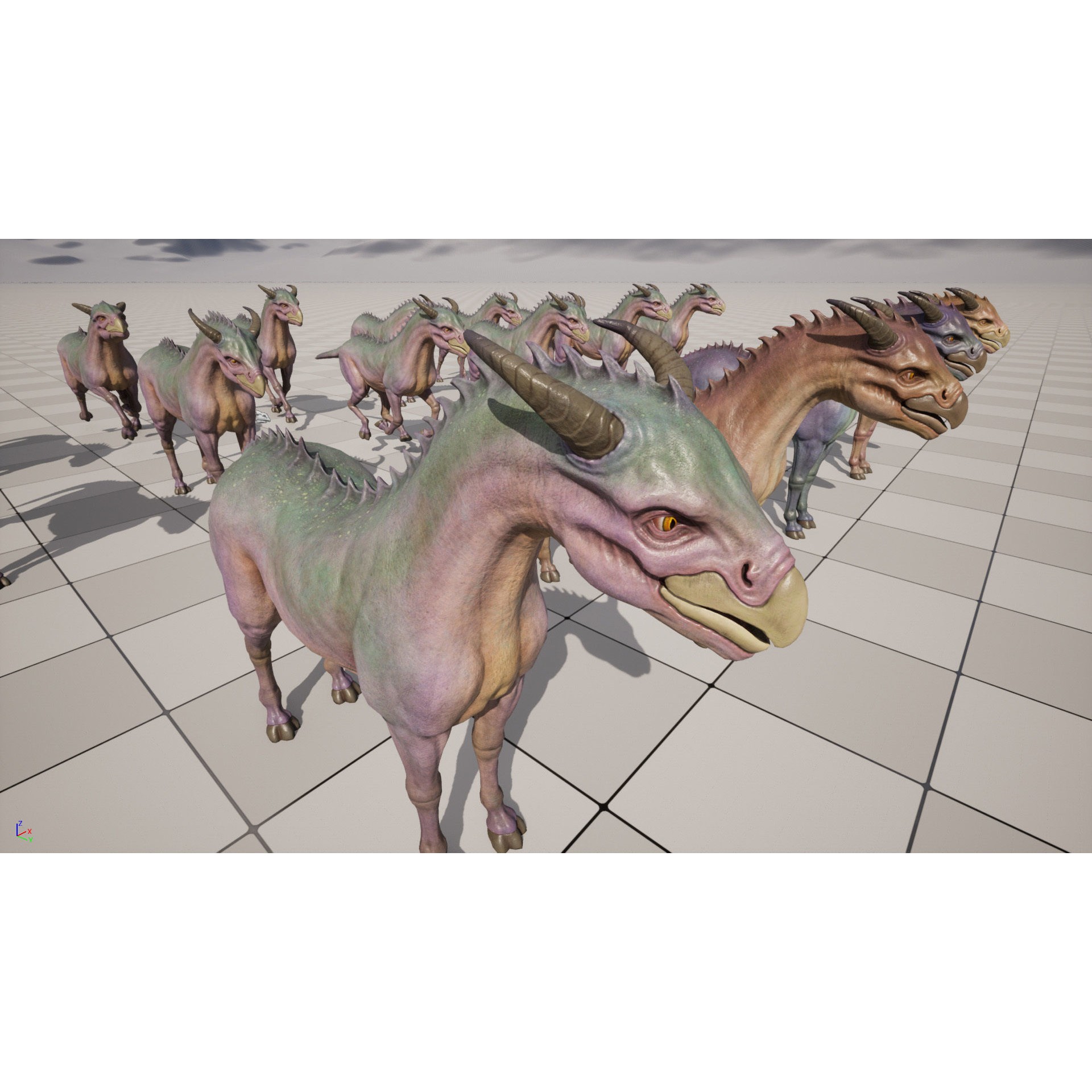 Horse Creature - Low-Poly Game-Ready 3D Model - View 15