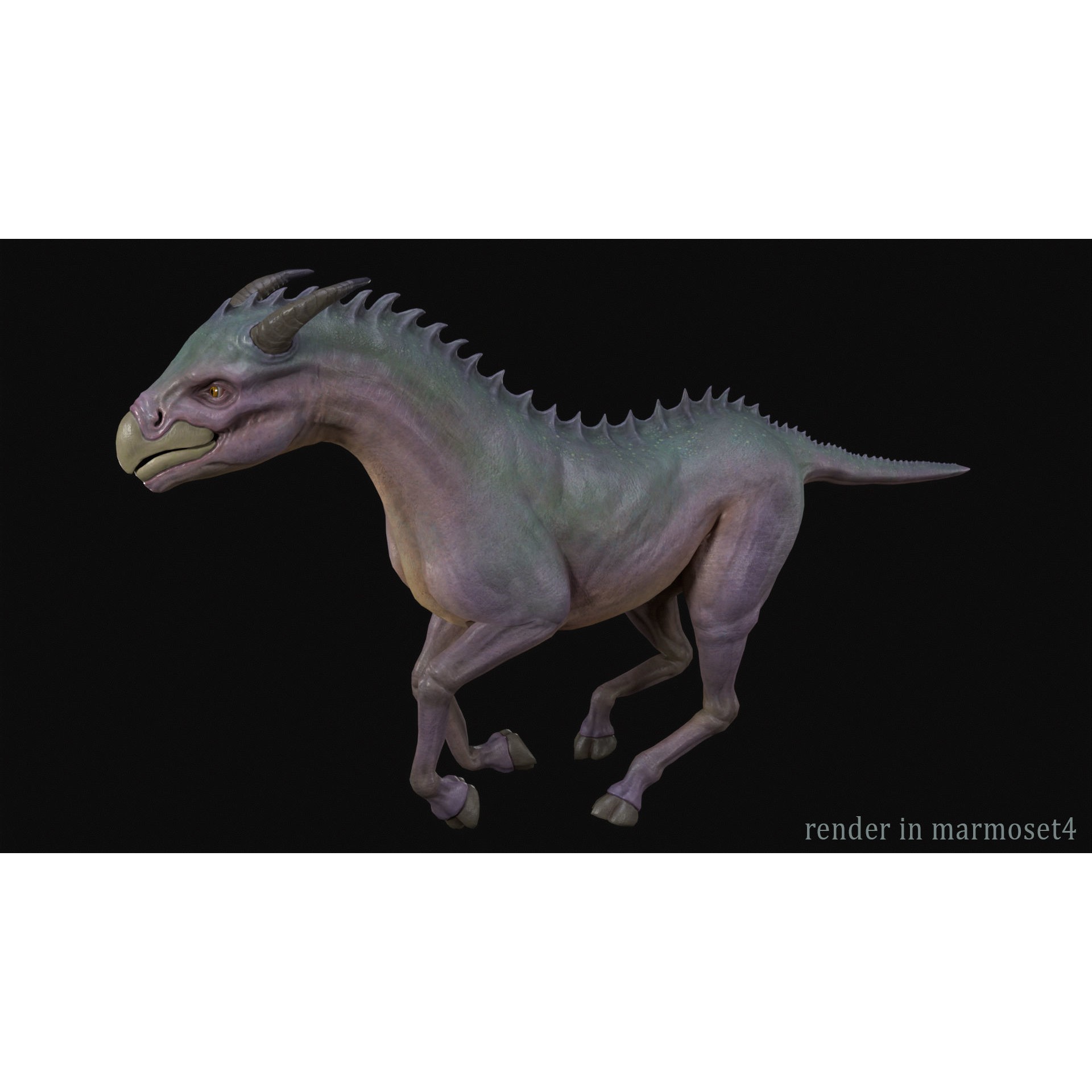 Horse Creature - Low-Poly Game-Ready 3D Model - View 6