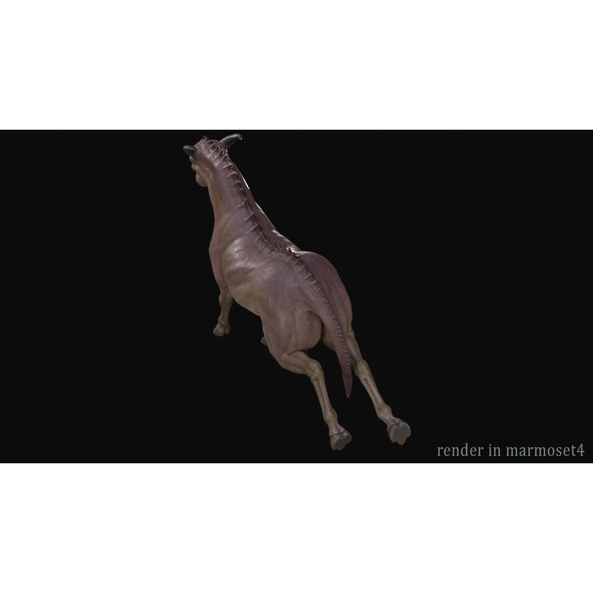 Horse Creature - Low-Poly Game-Ready 3D Model - View 8