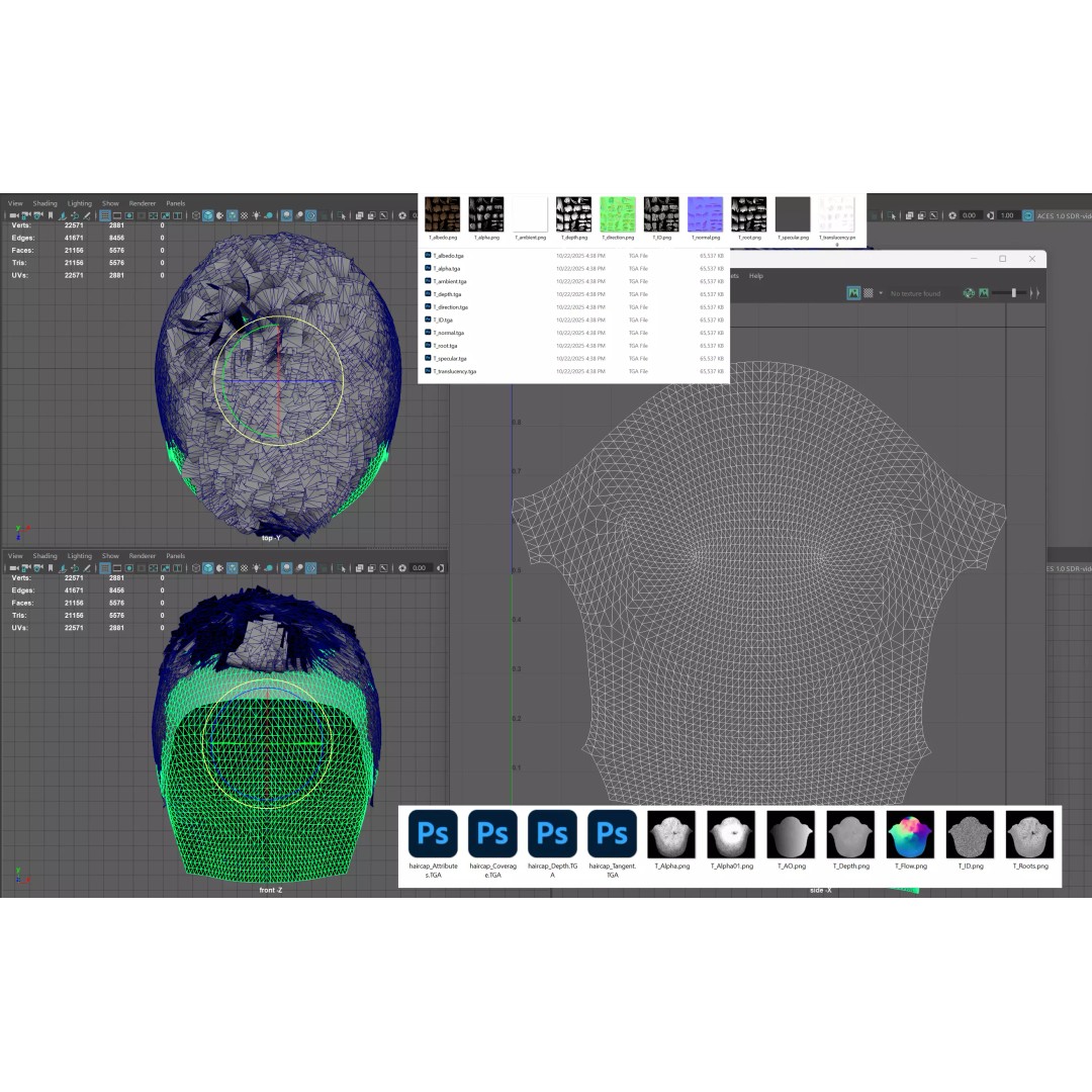 Realistic Hair 3D Model – Textured Crop with Mid Skin Fade, FBX