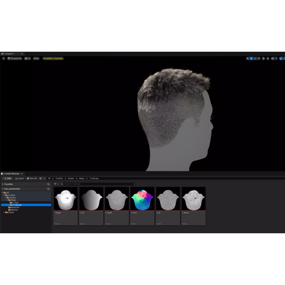 Realistic Hair 3D Model – Textured Crop with Mid Skin Fade, FBX - View 14