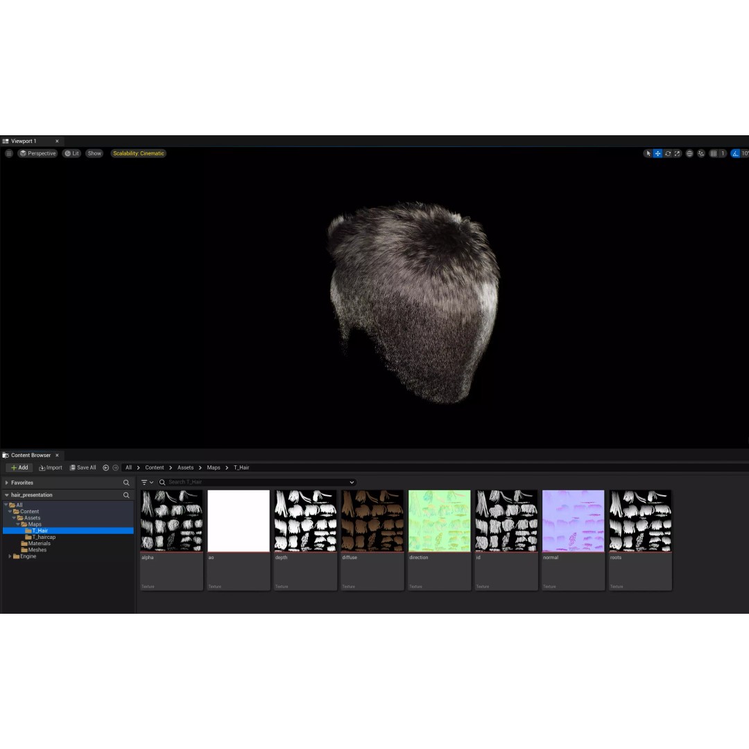 Realistic Hair 3D Model – Textured Crop with Mid Skin Fade, FBX - View 15