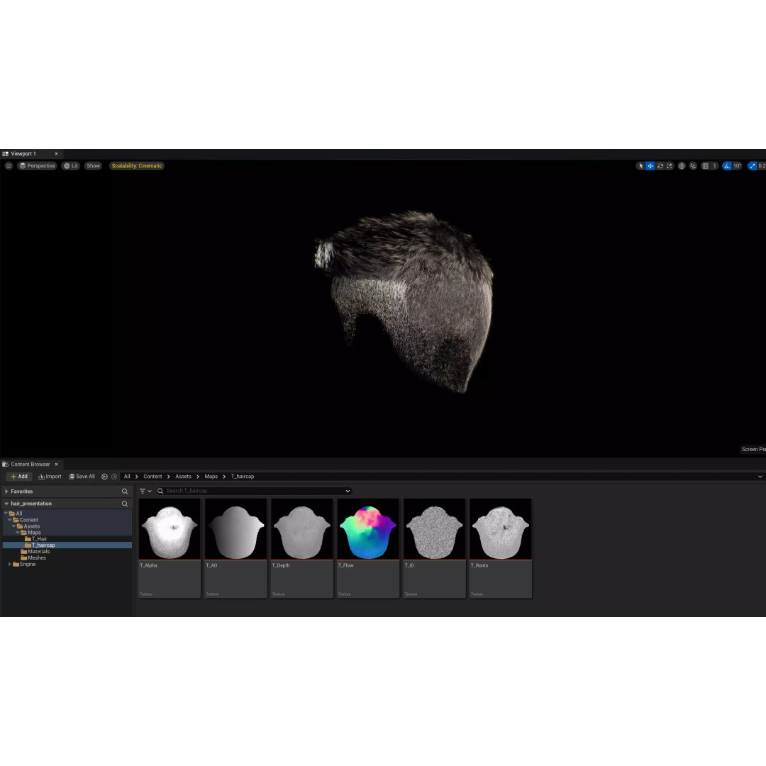 Realistic Hair 3D Model – Textured Crop with Mid Skin Fade, FBX - View 17