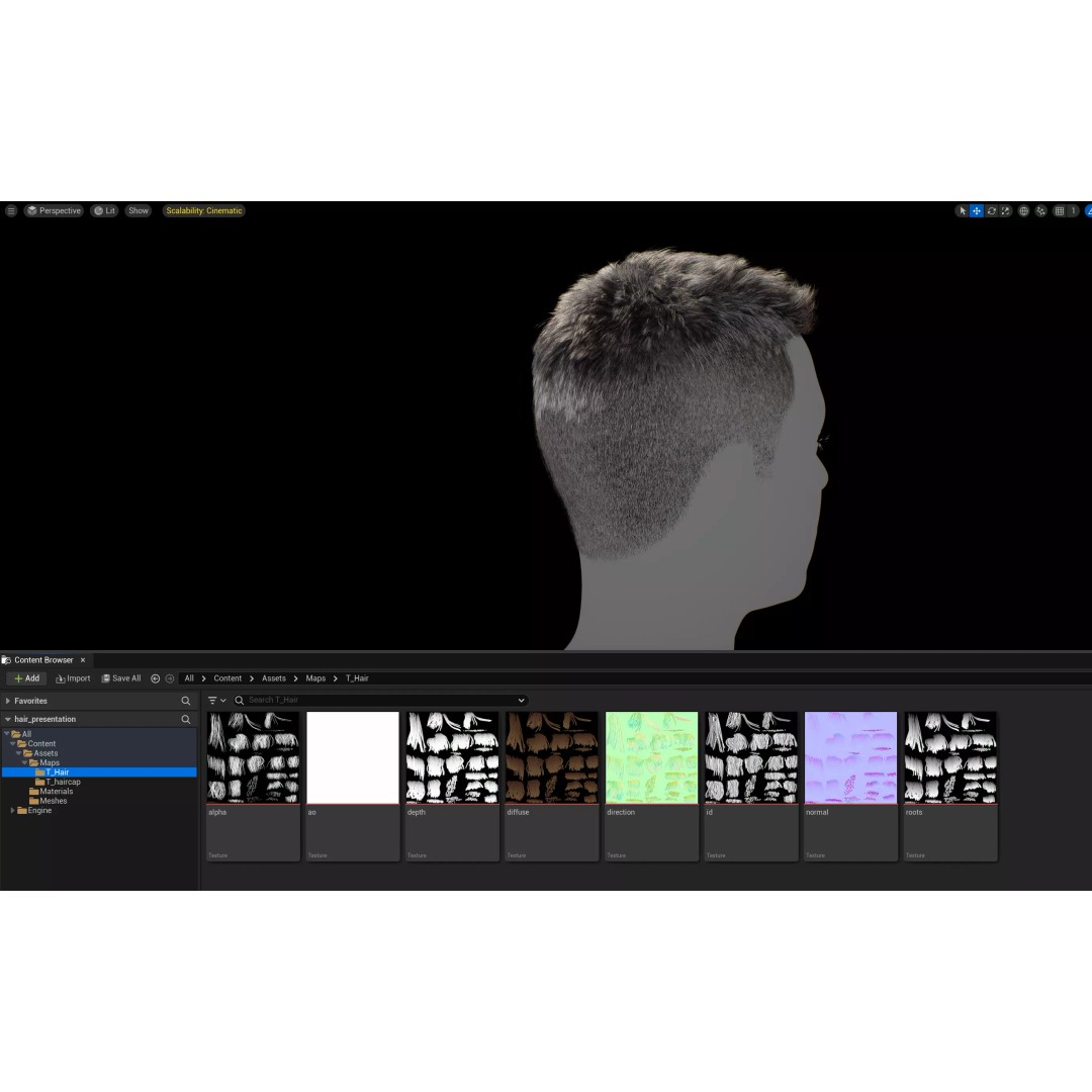 Realistic Hair 3D Model – Textured Crop with Mid Skin Fade, FBX - View 18