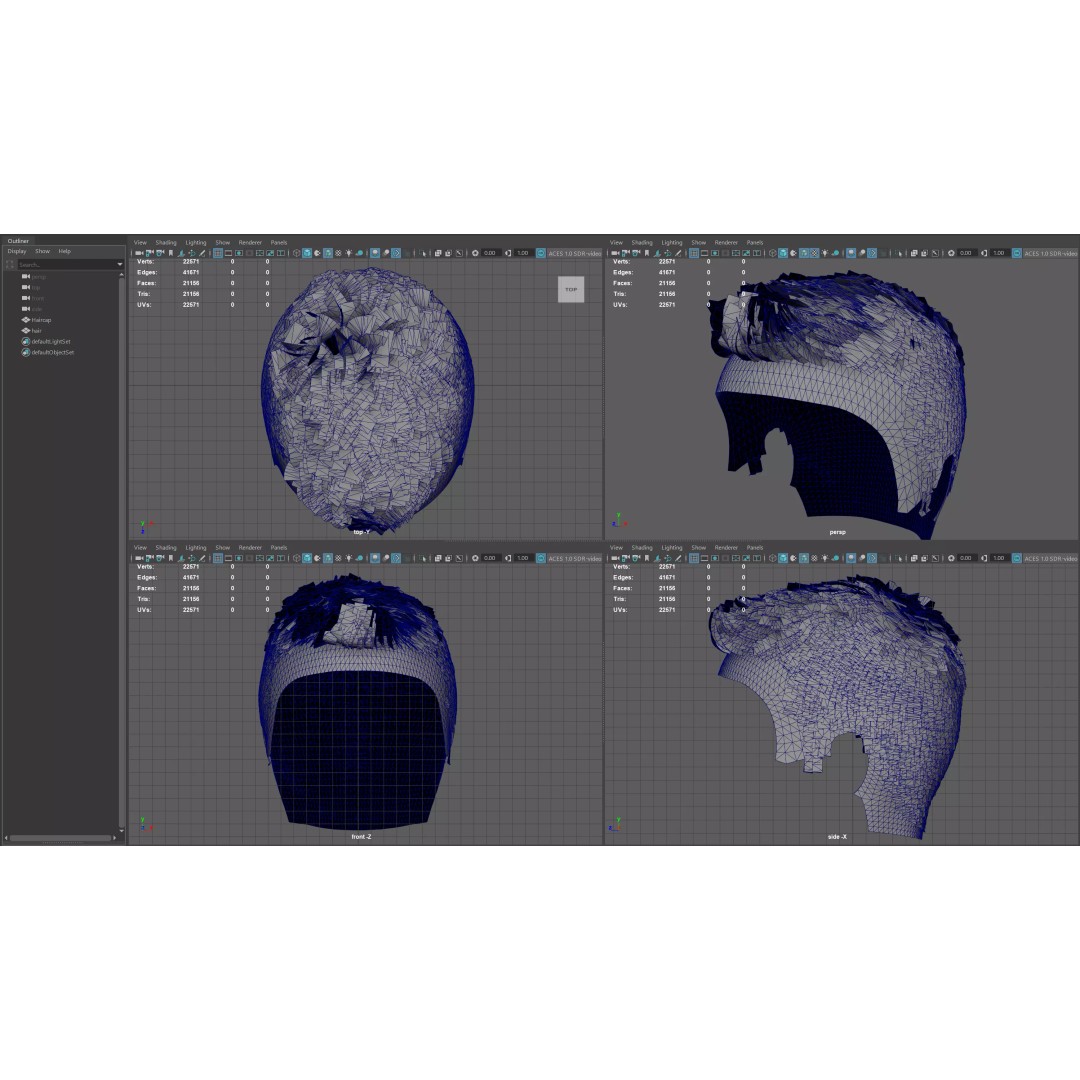 Realistic Hair 3D Model – Textured Crop with Mid Skin Fade, FBX - View 19