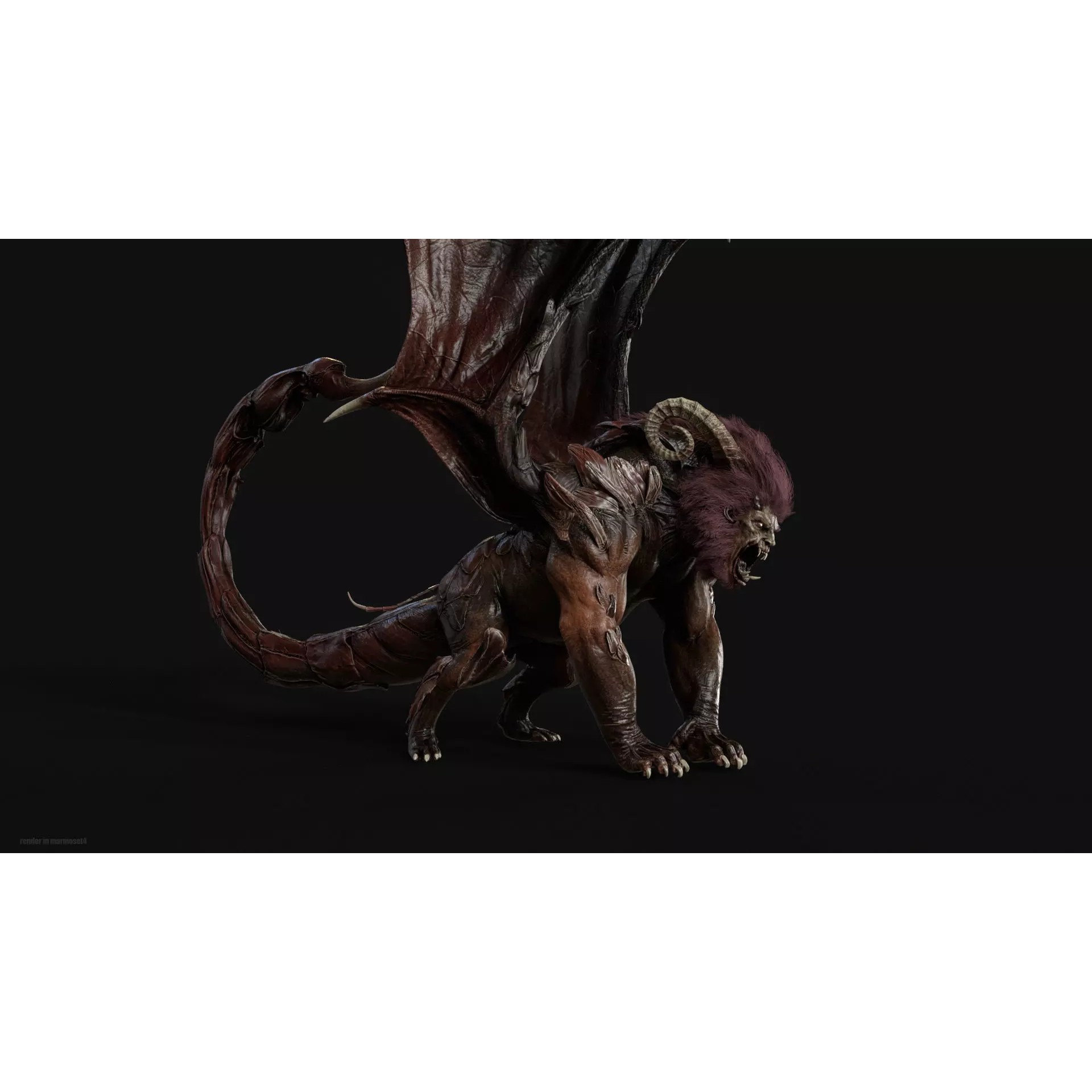 Manticore - Low-Poly Game-Ready 3D Model - View 6
